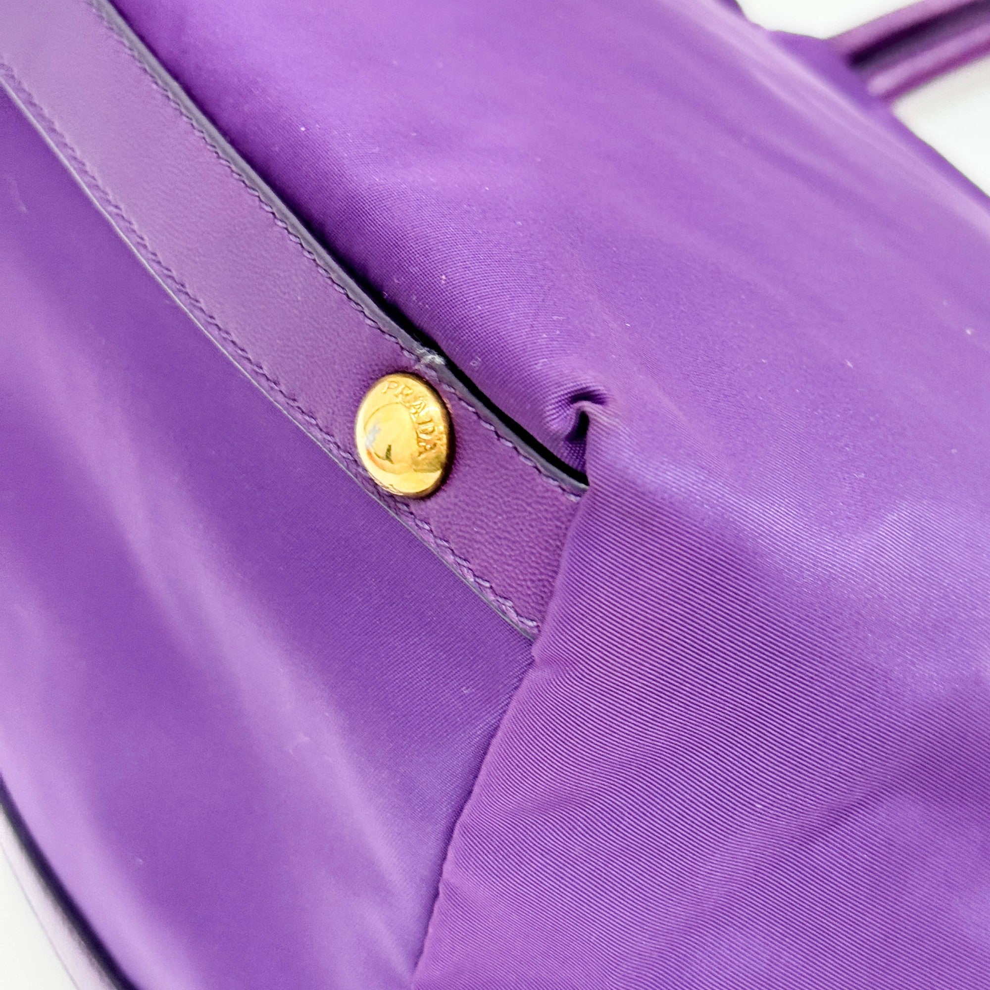 Rhinestone Purple Nylon Hand Bag