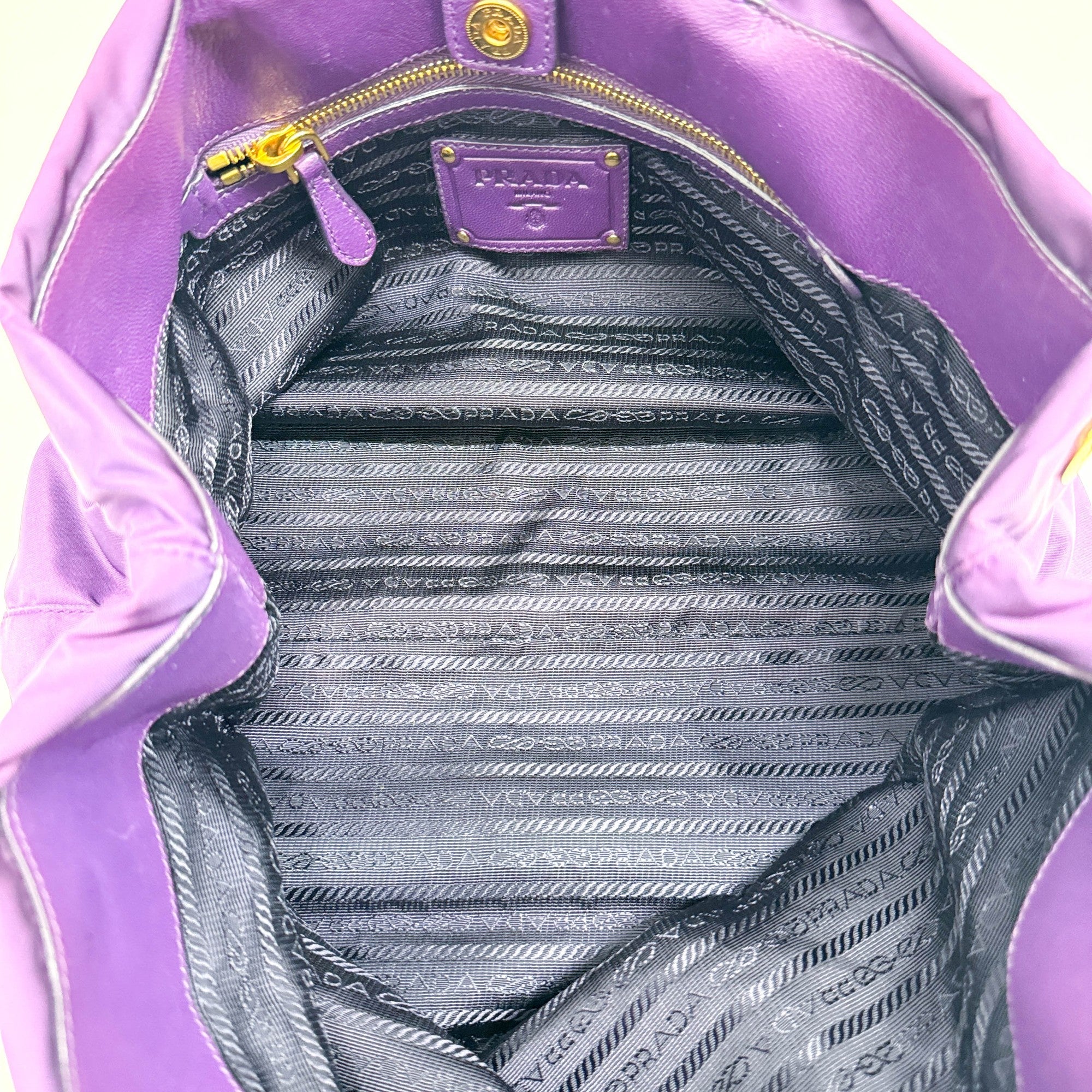 Rhinestone Purple Nylon Hand Bag