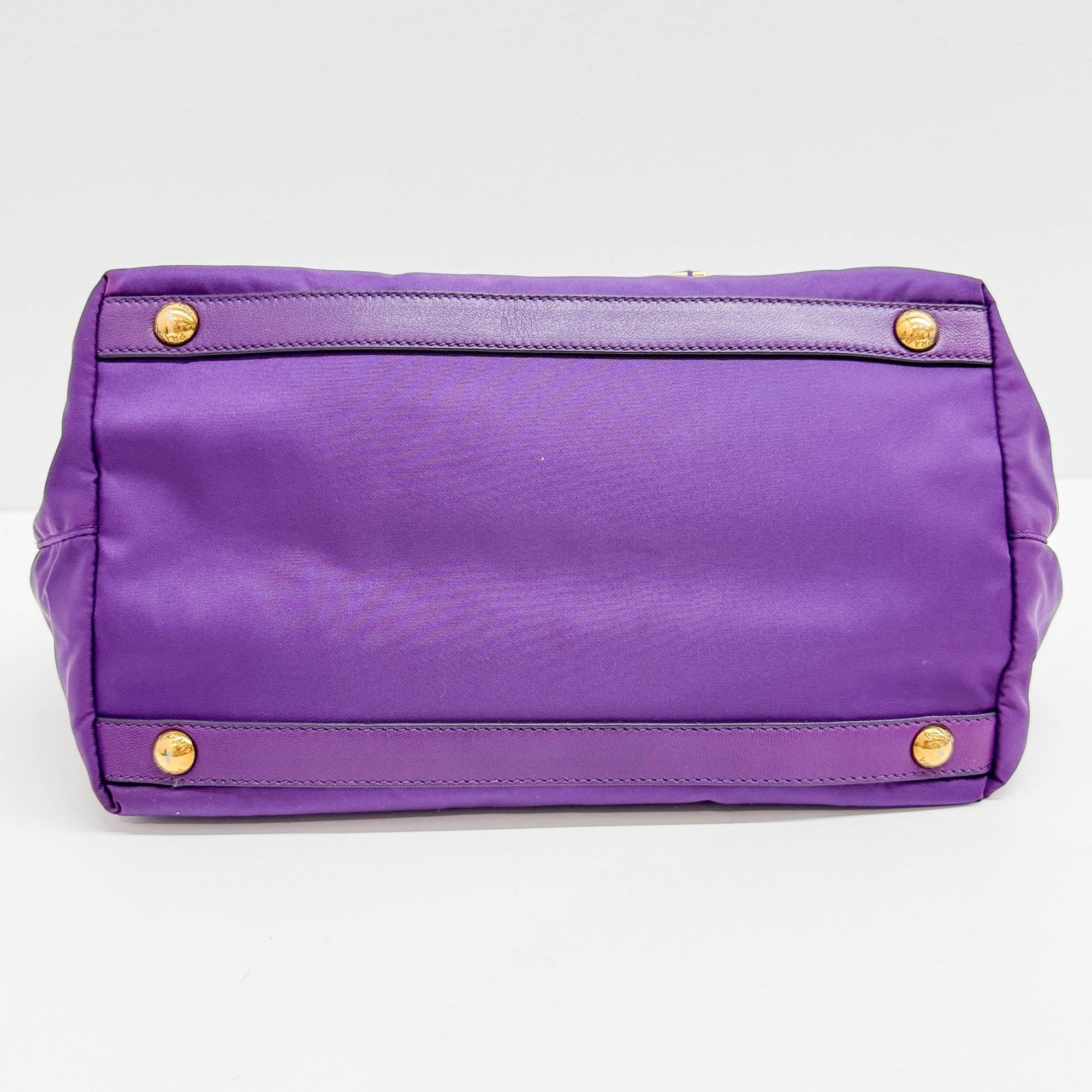 Rhinestone Purple Nylon Hand Bag