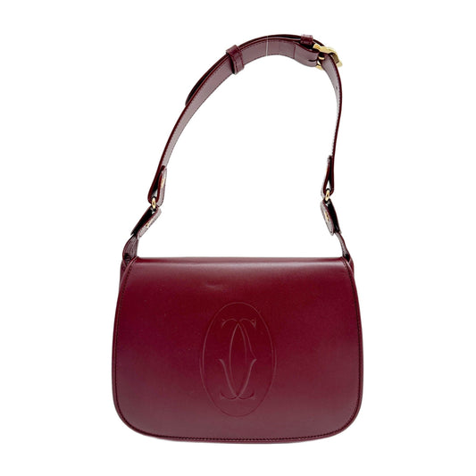 Wine Red Leather Sholder Bag