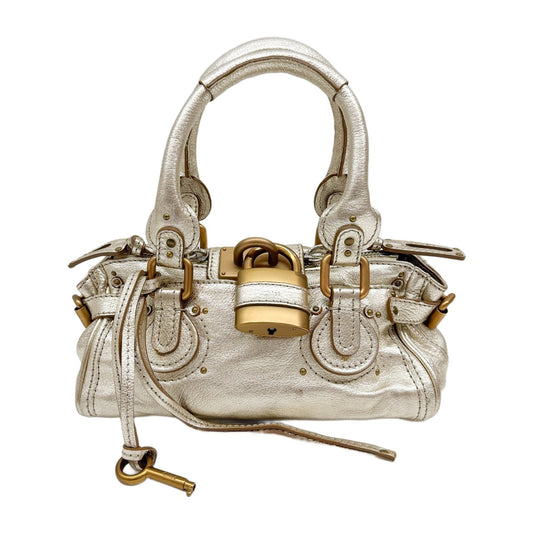 Mini Paddington Gold Leather Shoulder Bag