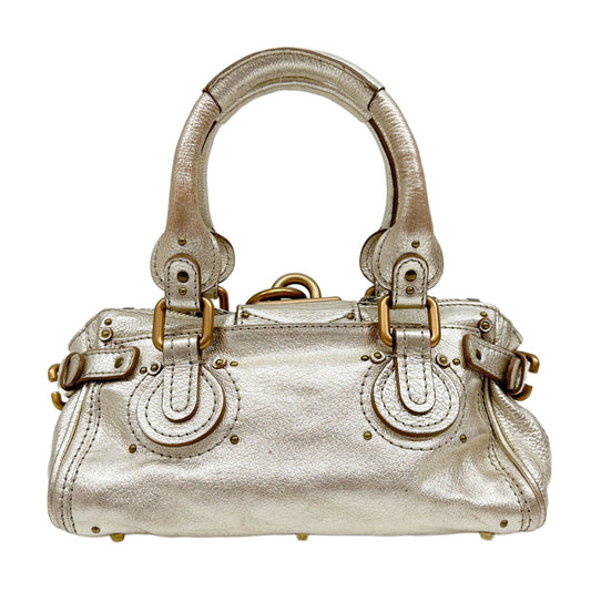 Mini Paddington Gold Leather Shoulder Bag