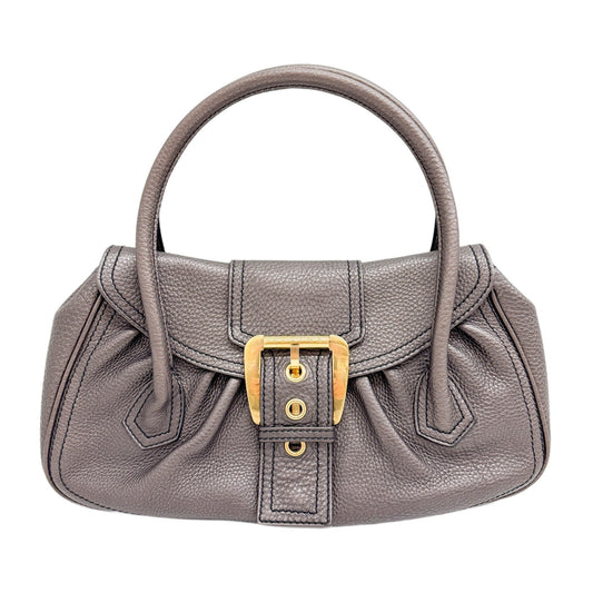 Metallic Brown Leather Shoulder Bag