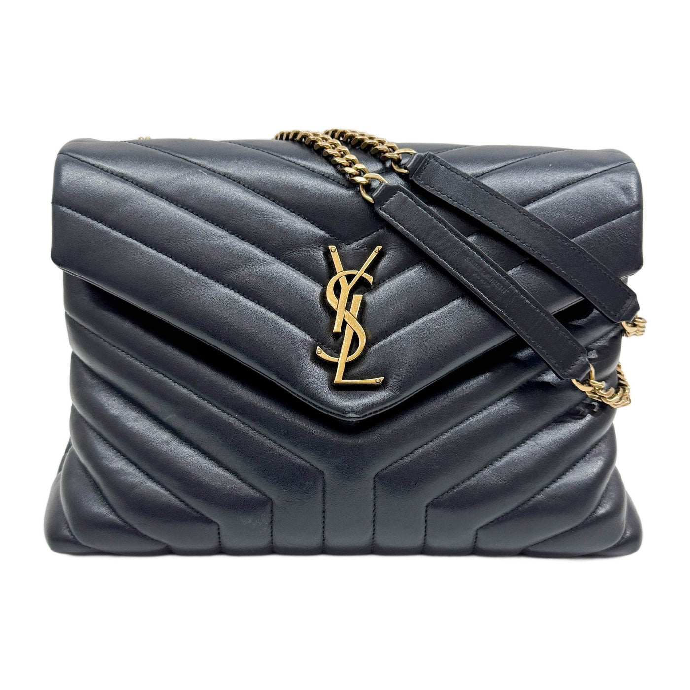 College Black Leather Shoulder Bag