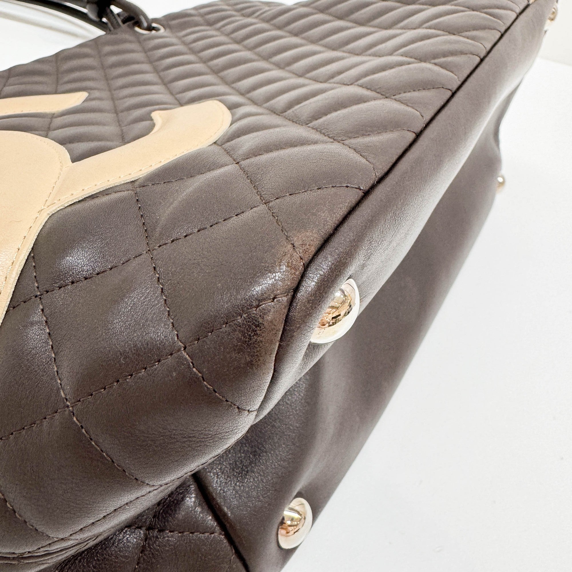 Cambon Bicolor Beige and Brown Tote Bag