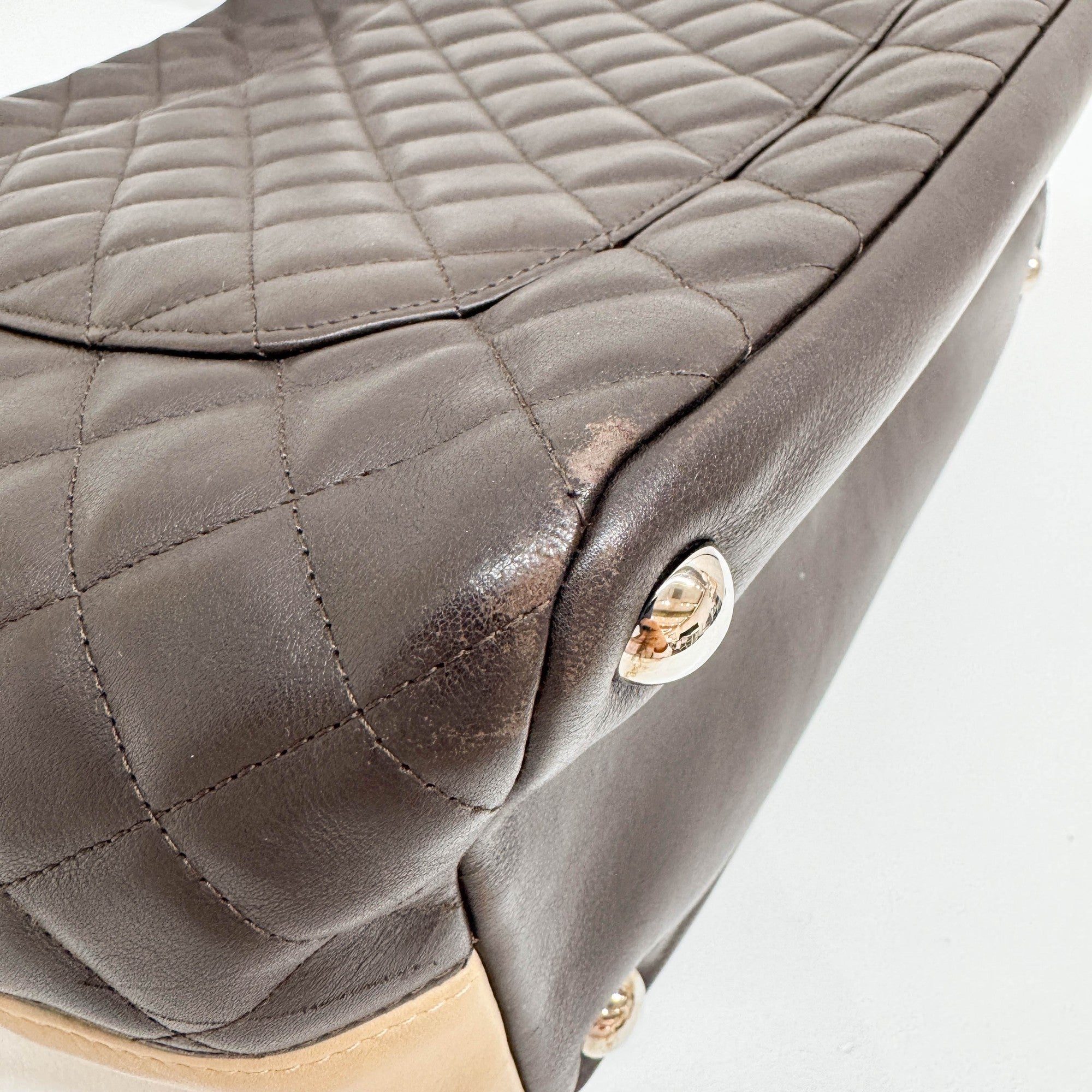 Cambon Bicolor Beige and Brown Tote Bag