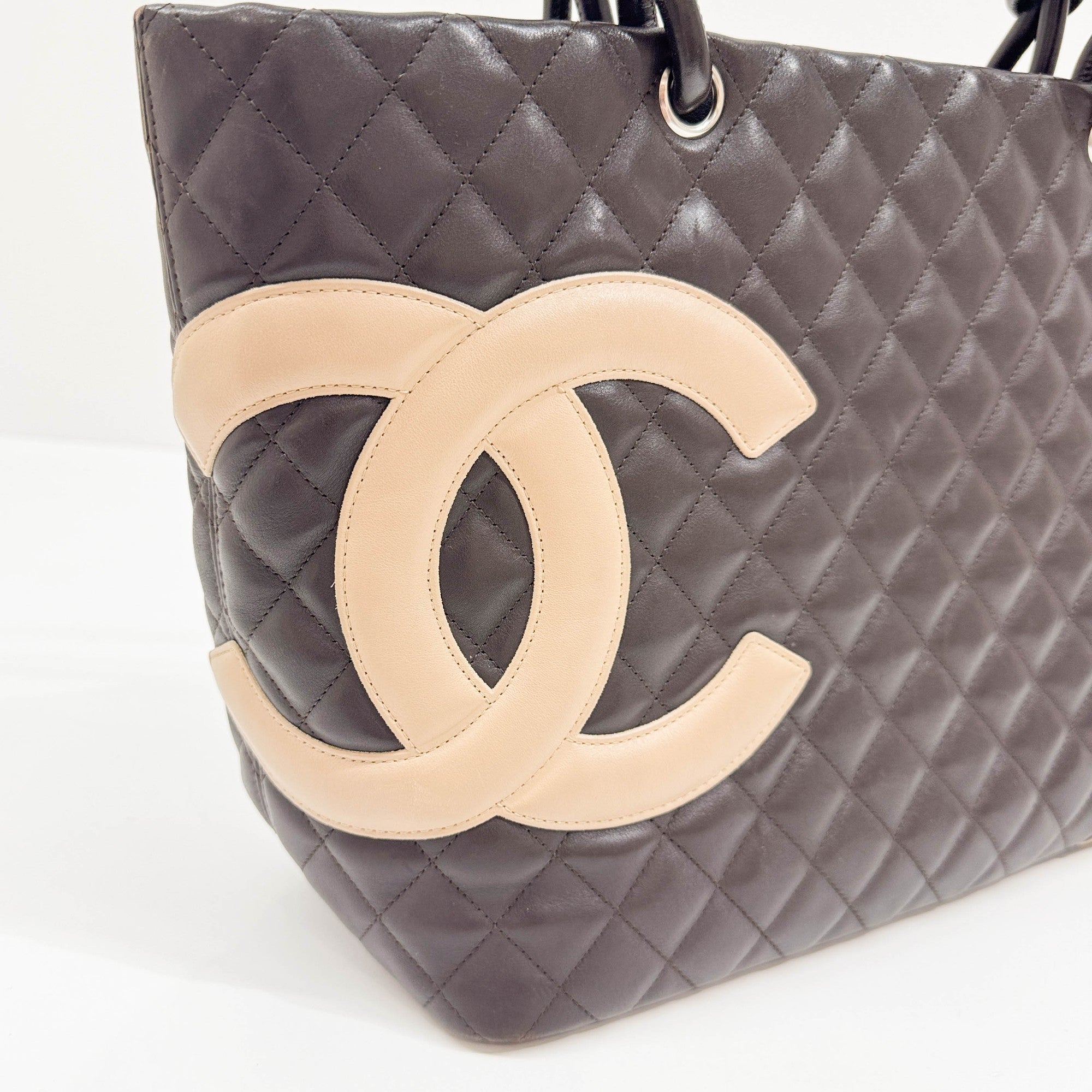 Cambon Bicolor Beige and Brown Tote Bag