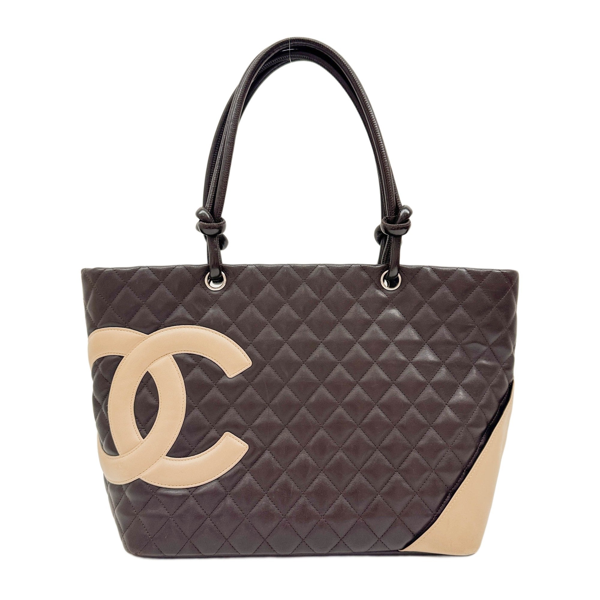 Cambon Bicolor Beige and Brown Tote Bag
