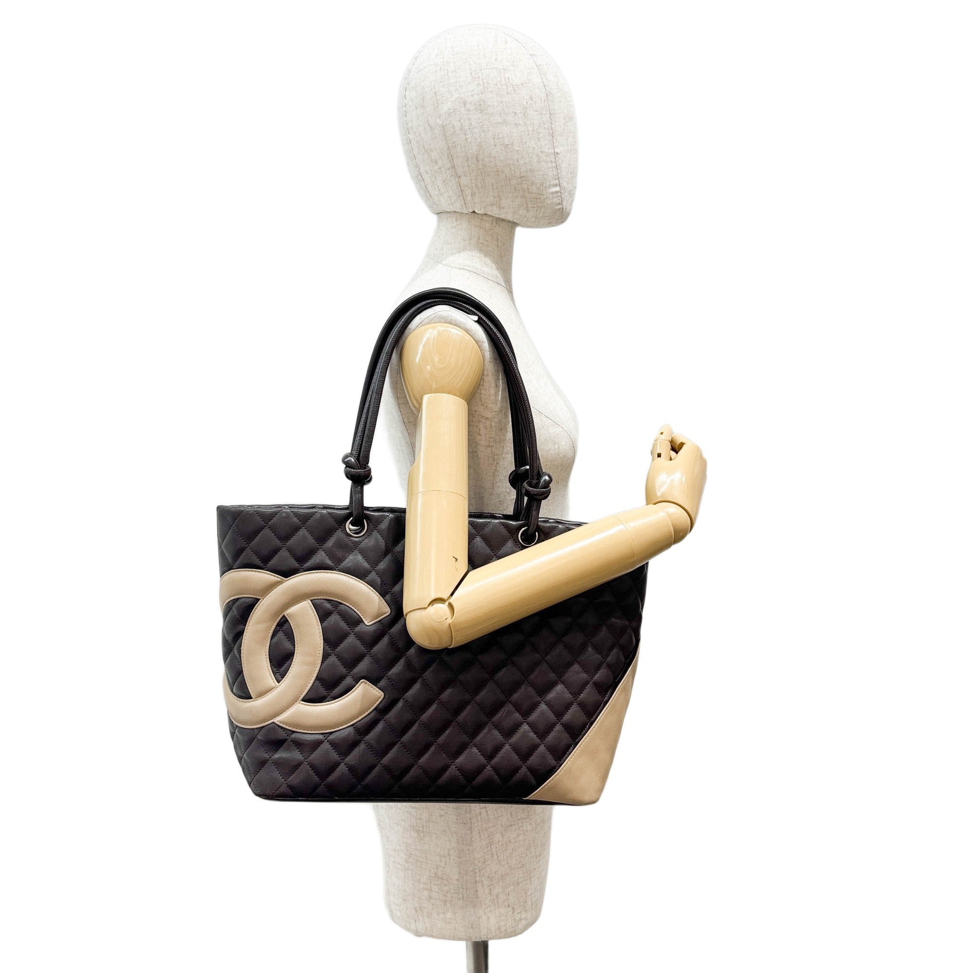 Cambon Bicolor Beige and Brown Tote Bag