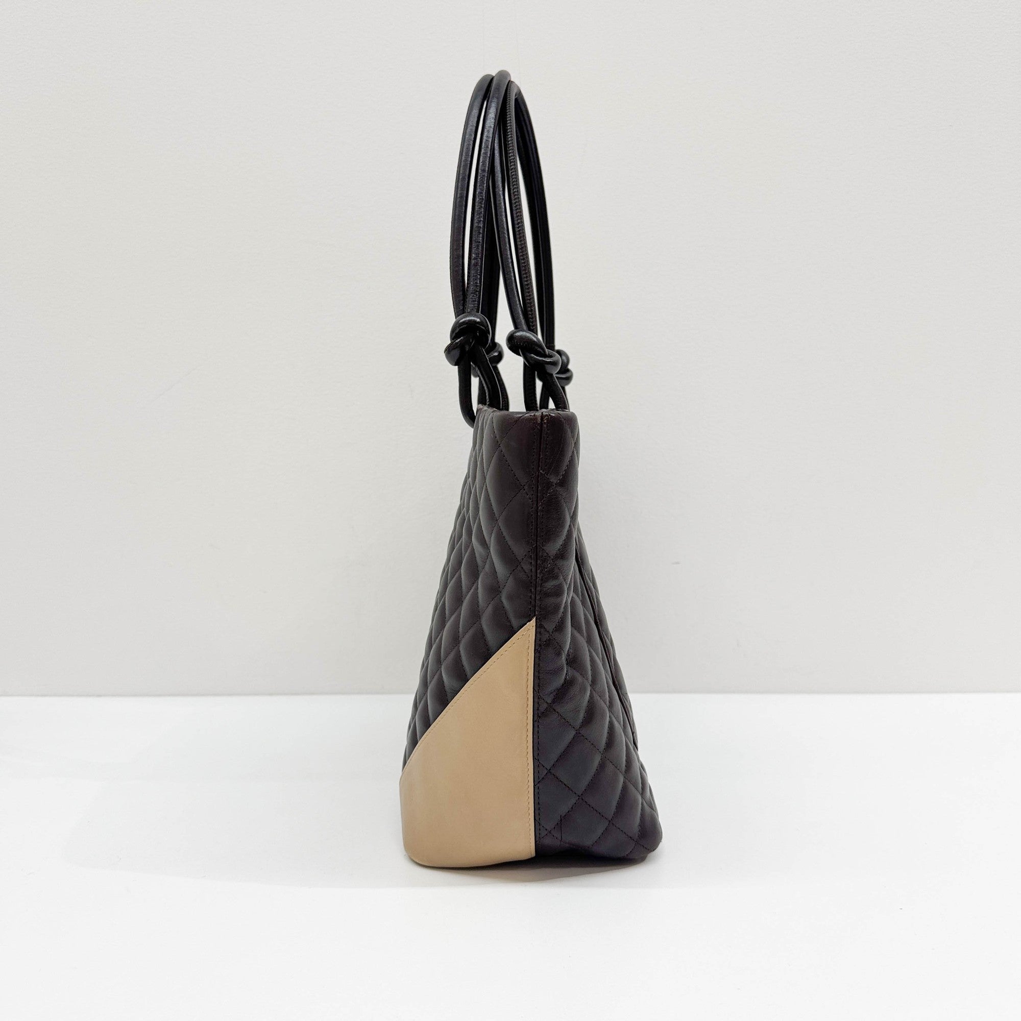 Cambon Bicolor Beige and Brown Tote Bag