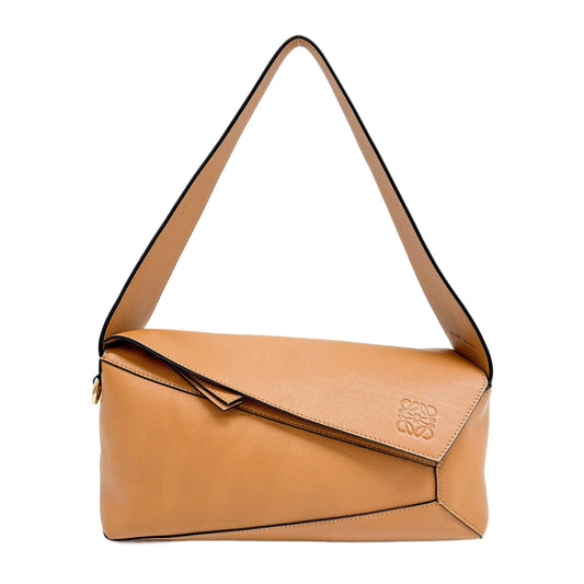 Puzzle Brown Leather Shoulder Bag