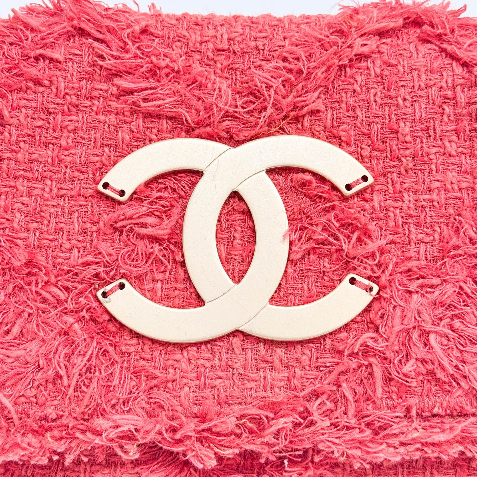 "Nature" Flap Red Tweed Shoulder Bag