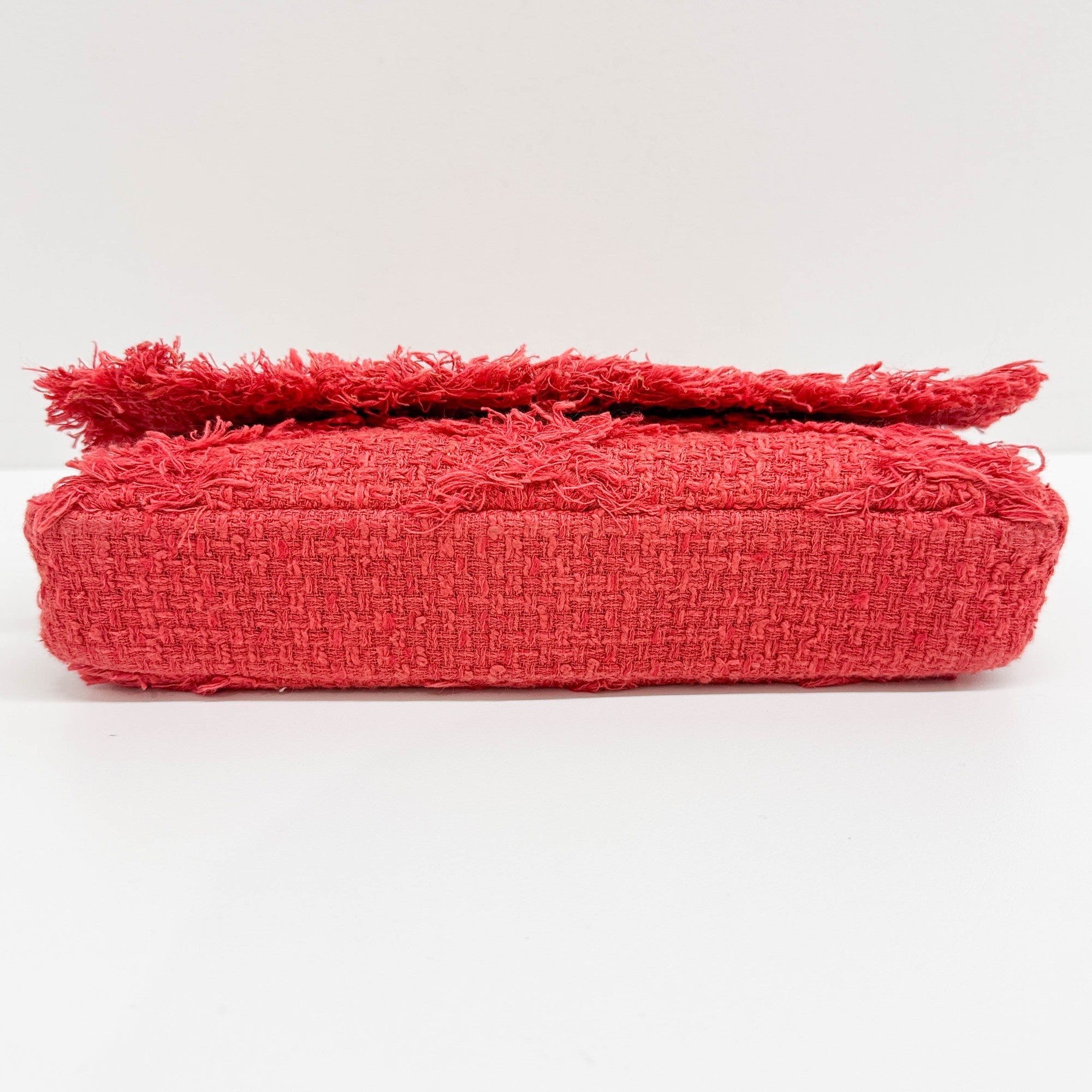 "Nature" Flap Red Tweed Shoulder Bag