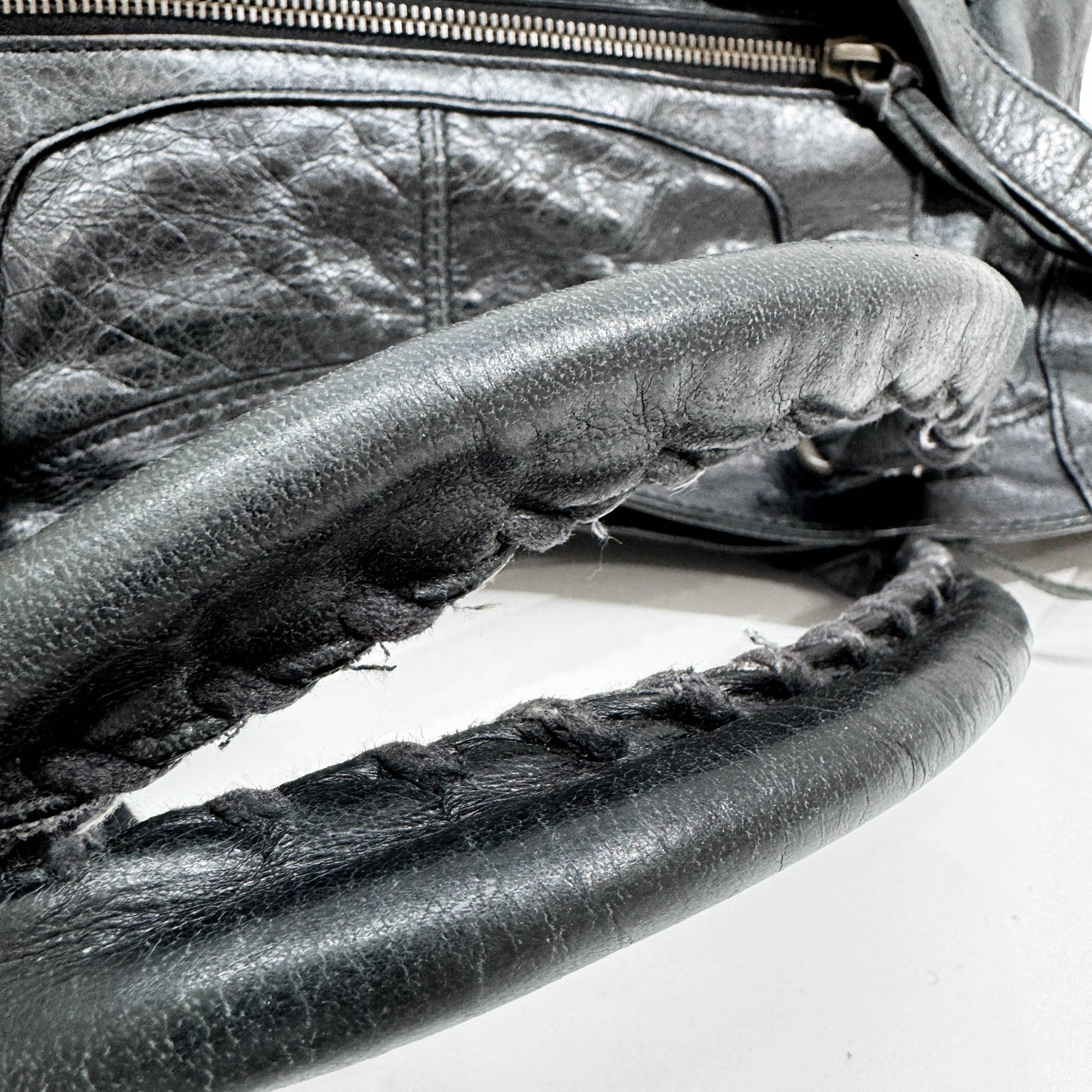 Part Time Black Leather Two Way Bag