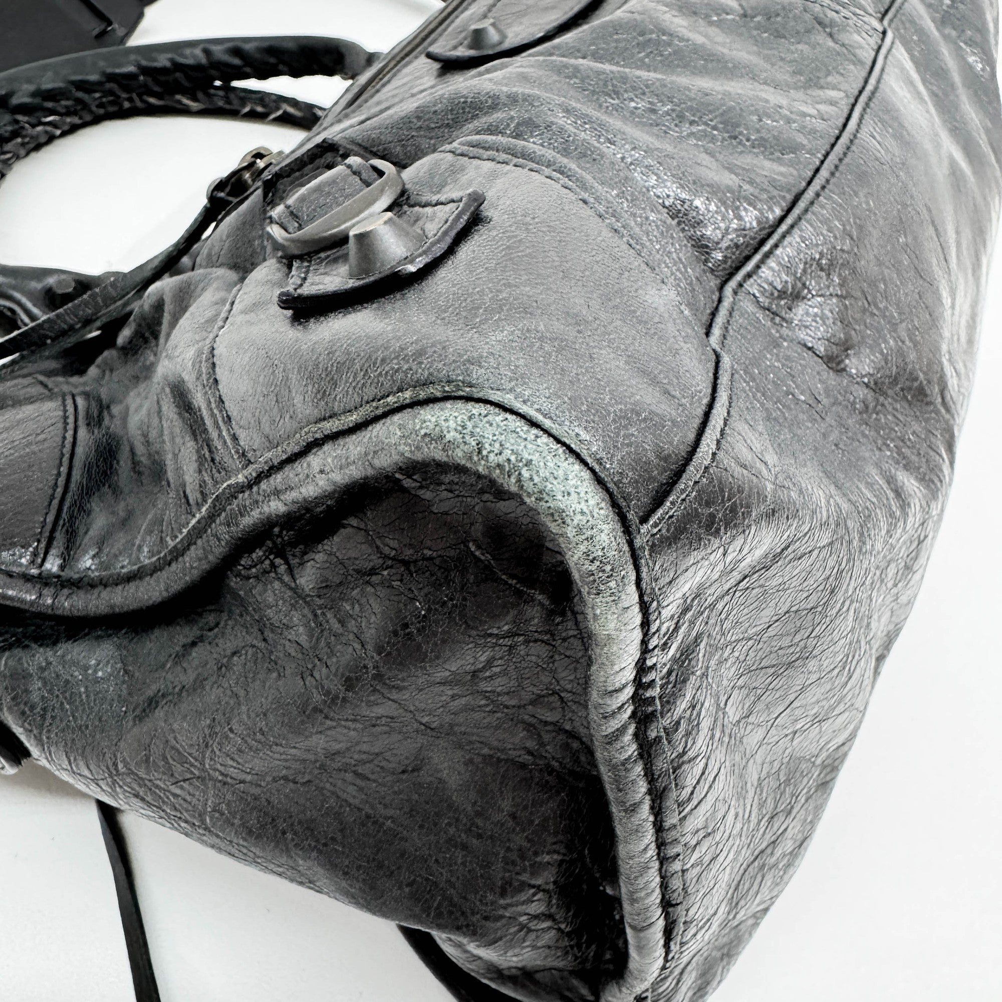 Part Time Black Leather Two Way Bag