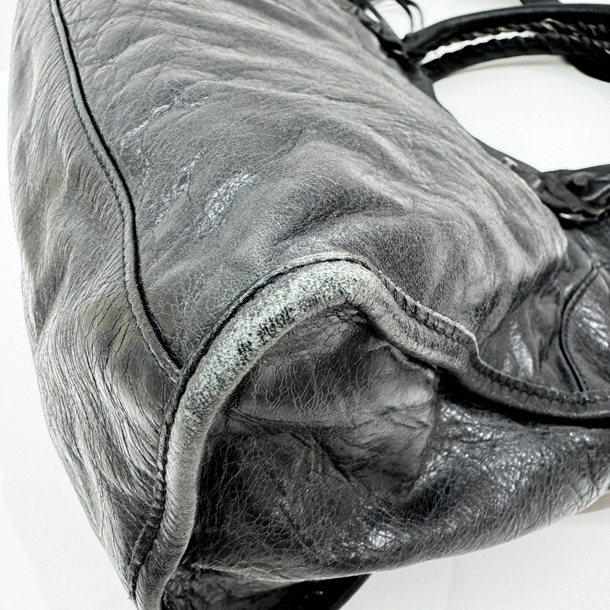 Part Time Black Leather Two Way Bag