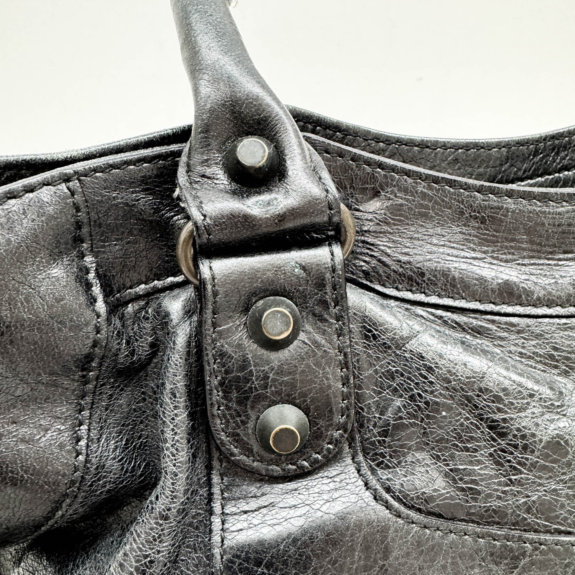 Part Time Black Leather Two Way Bag