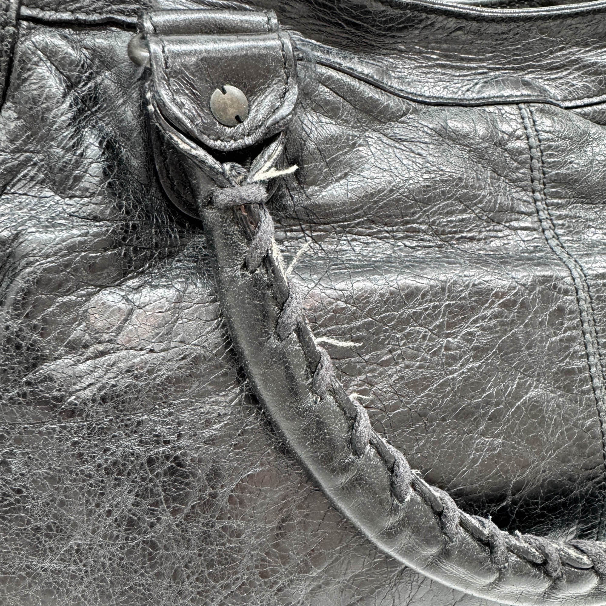 Part Time Black Leather Two Way Bag