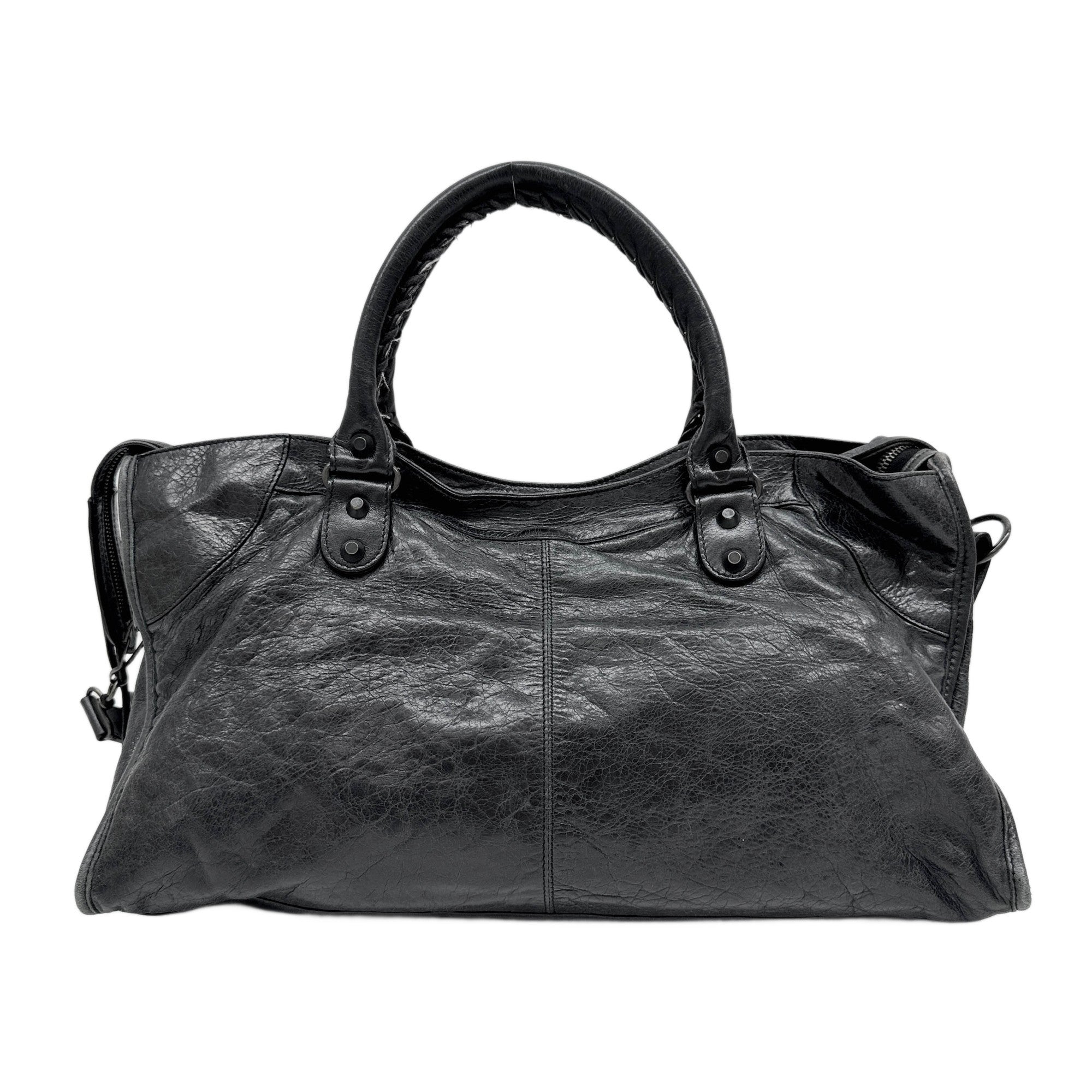 Part Time Black Leather Two Way Bag