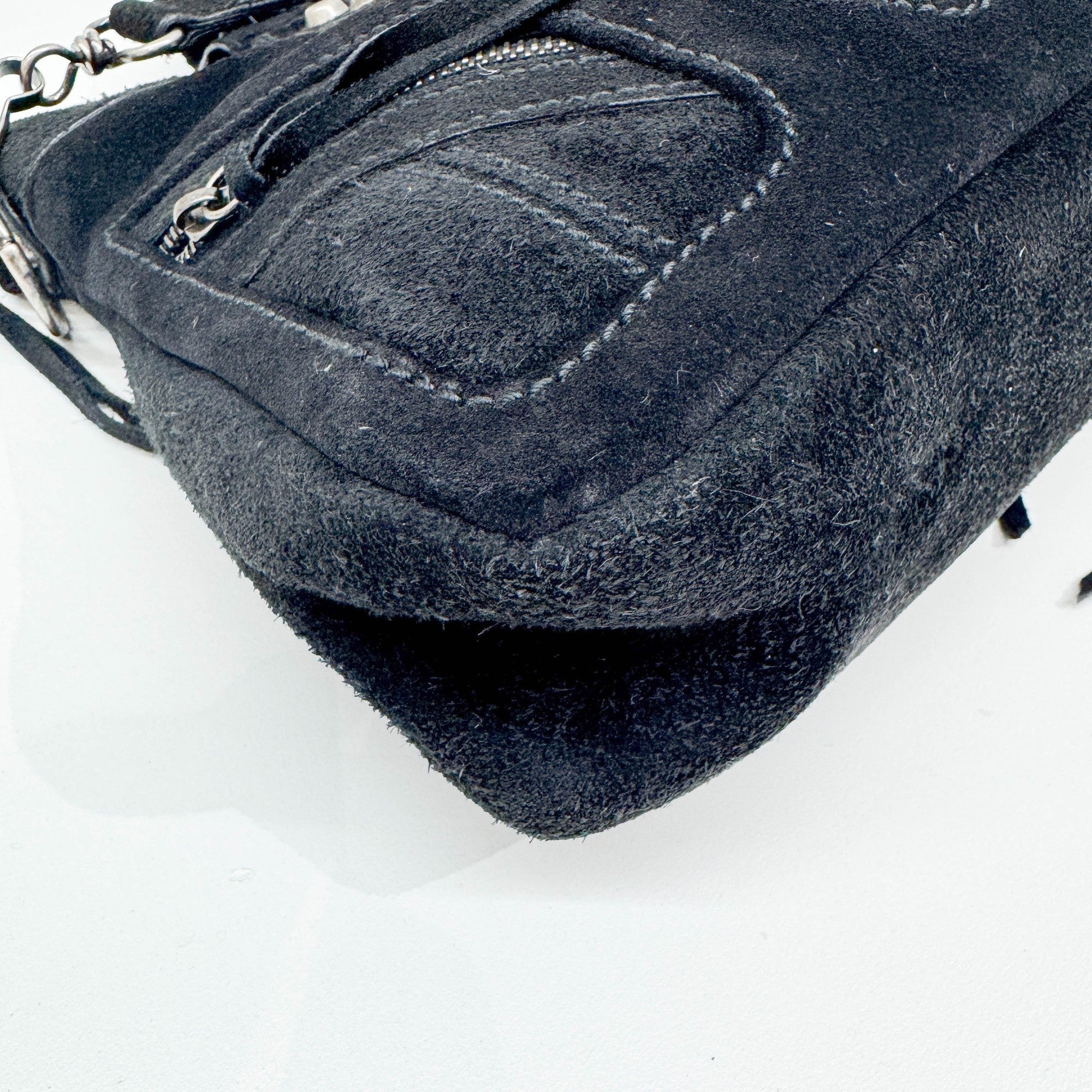The City Black Suede Two Way Bag