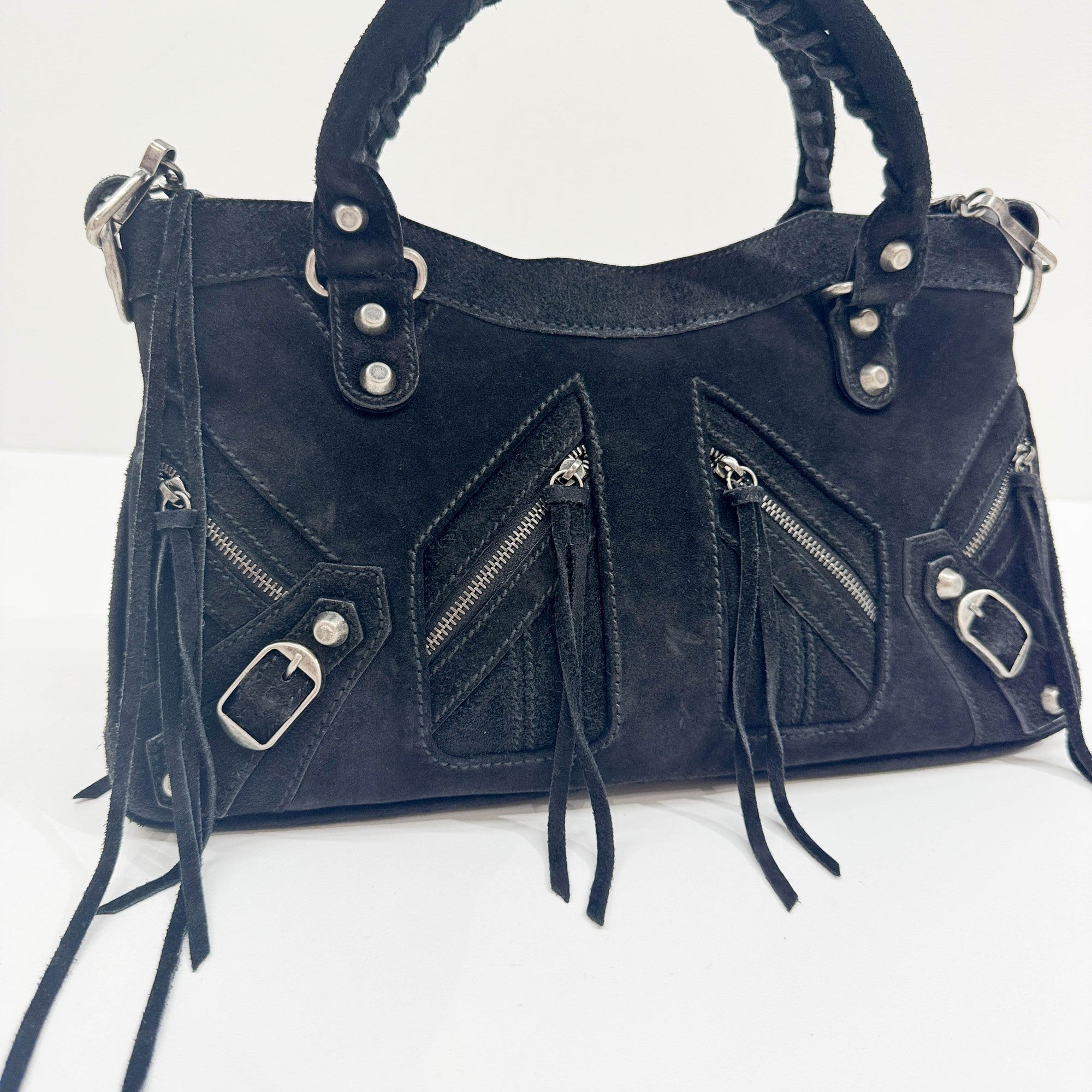 The City Black Suede Two Way Bag