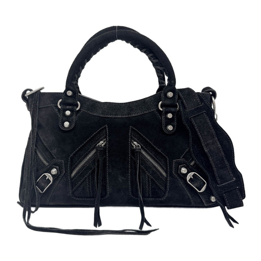 The City Black Suede Two Way Bag
