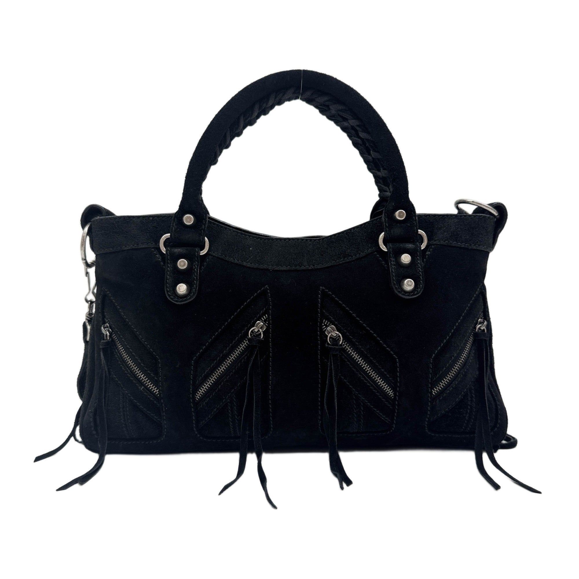 The City Black Suede Two Way Bag