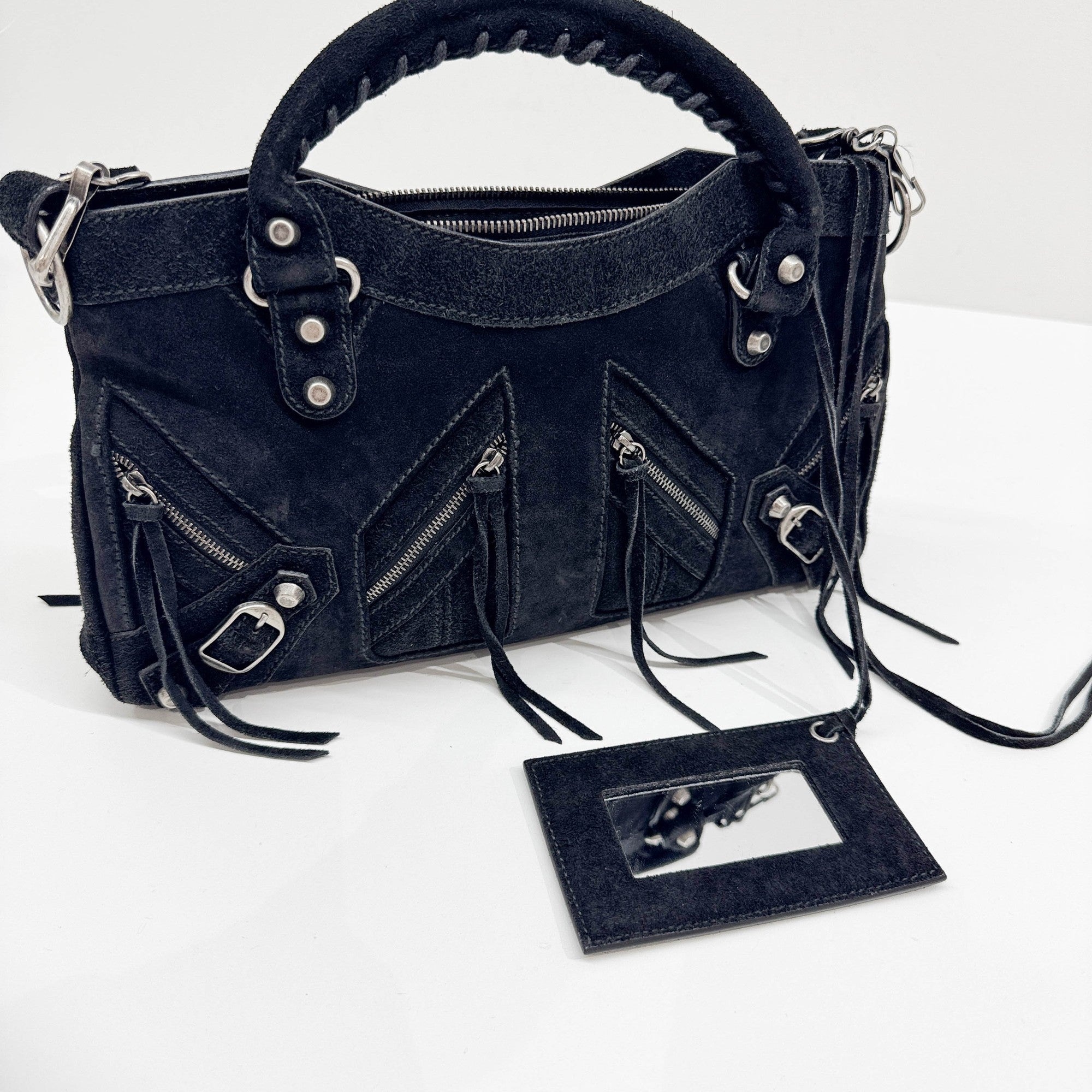 The City Black Suede Two Way Bag