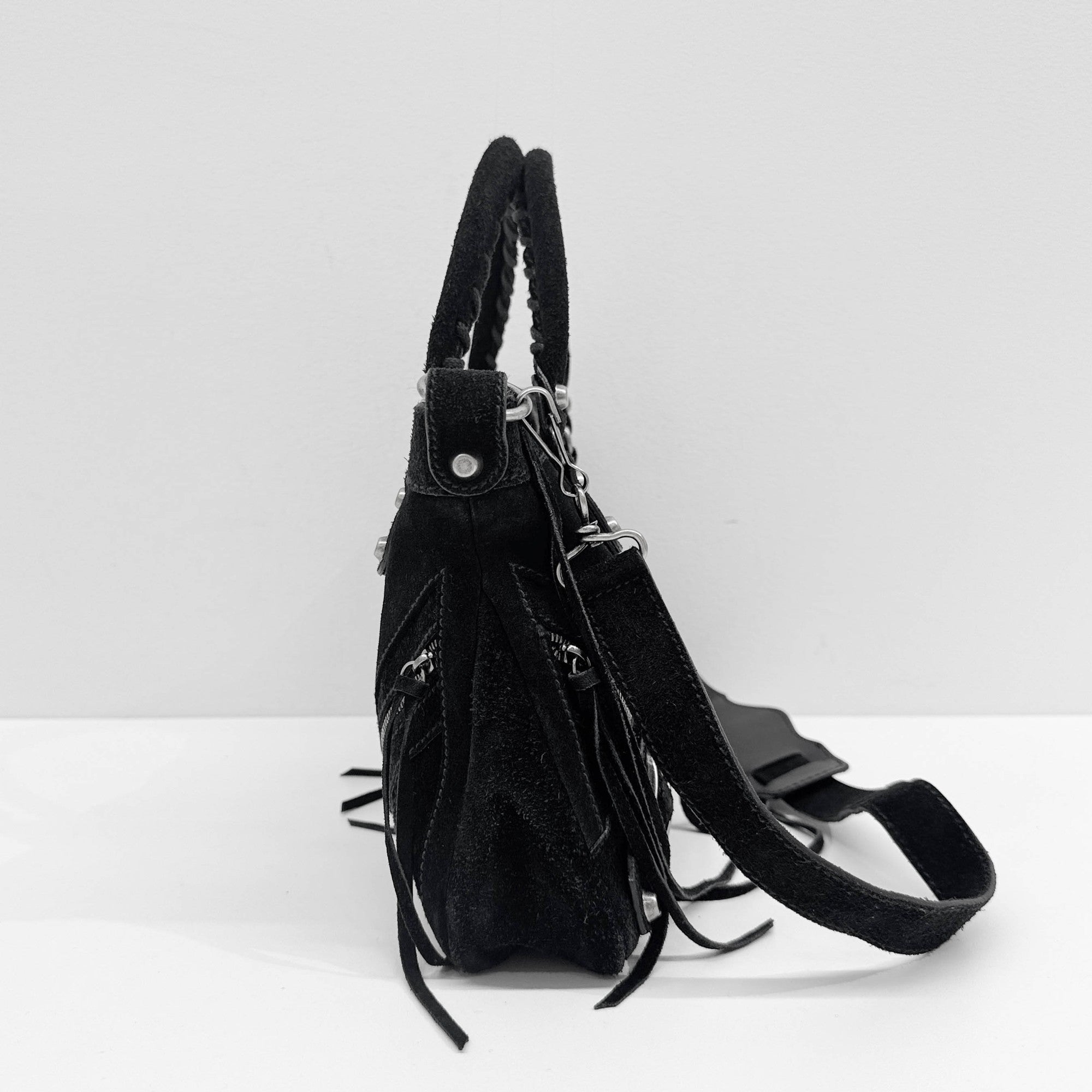 The City Black Suede Two Way Bag