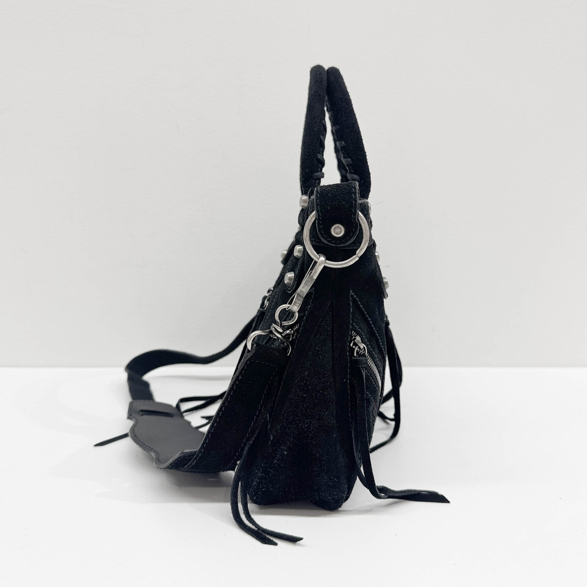 The City Black Suede Two Way Bag