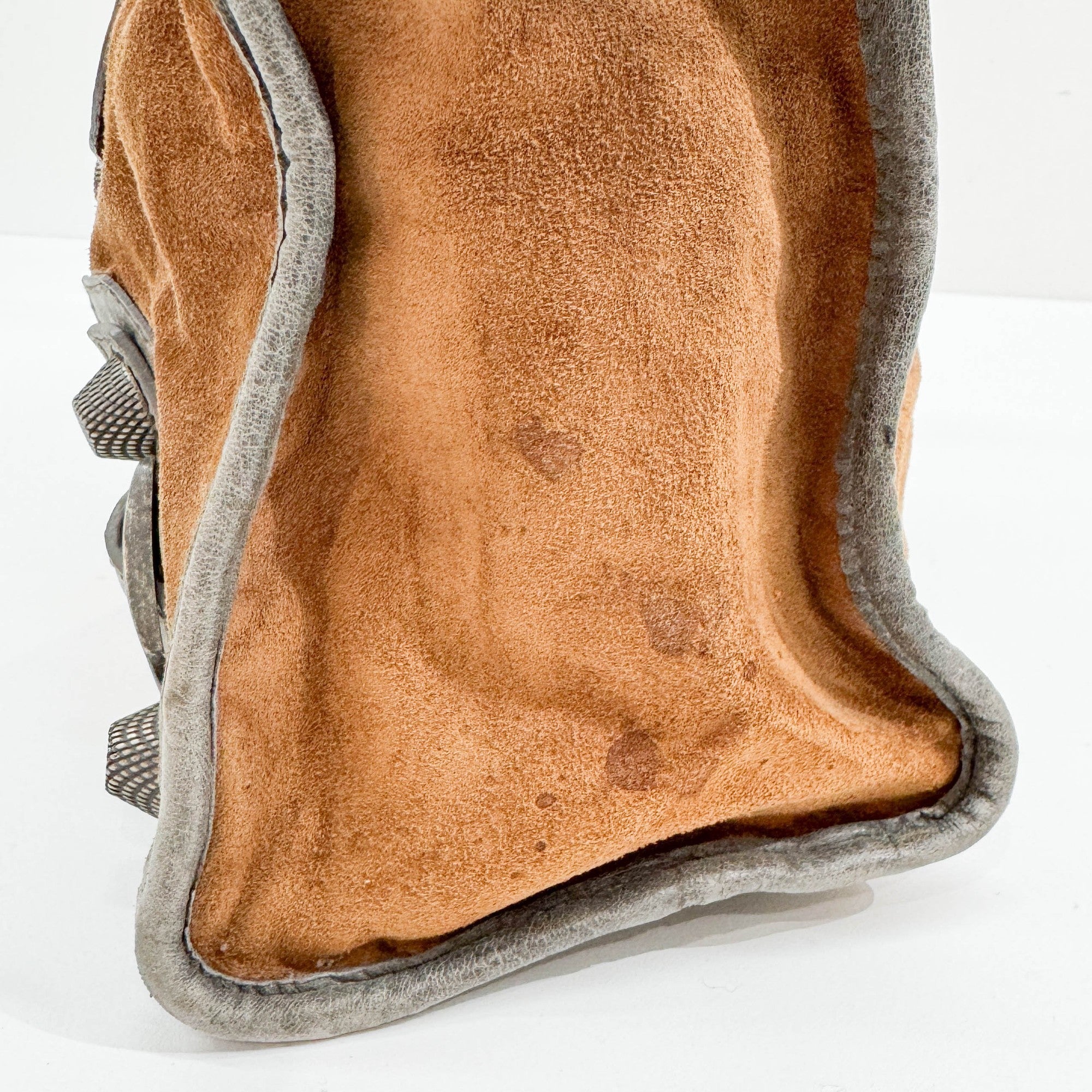 The City Brown Suede and Grey Leather Shoulder Bag
