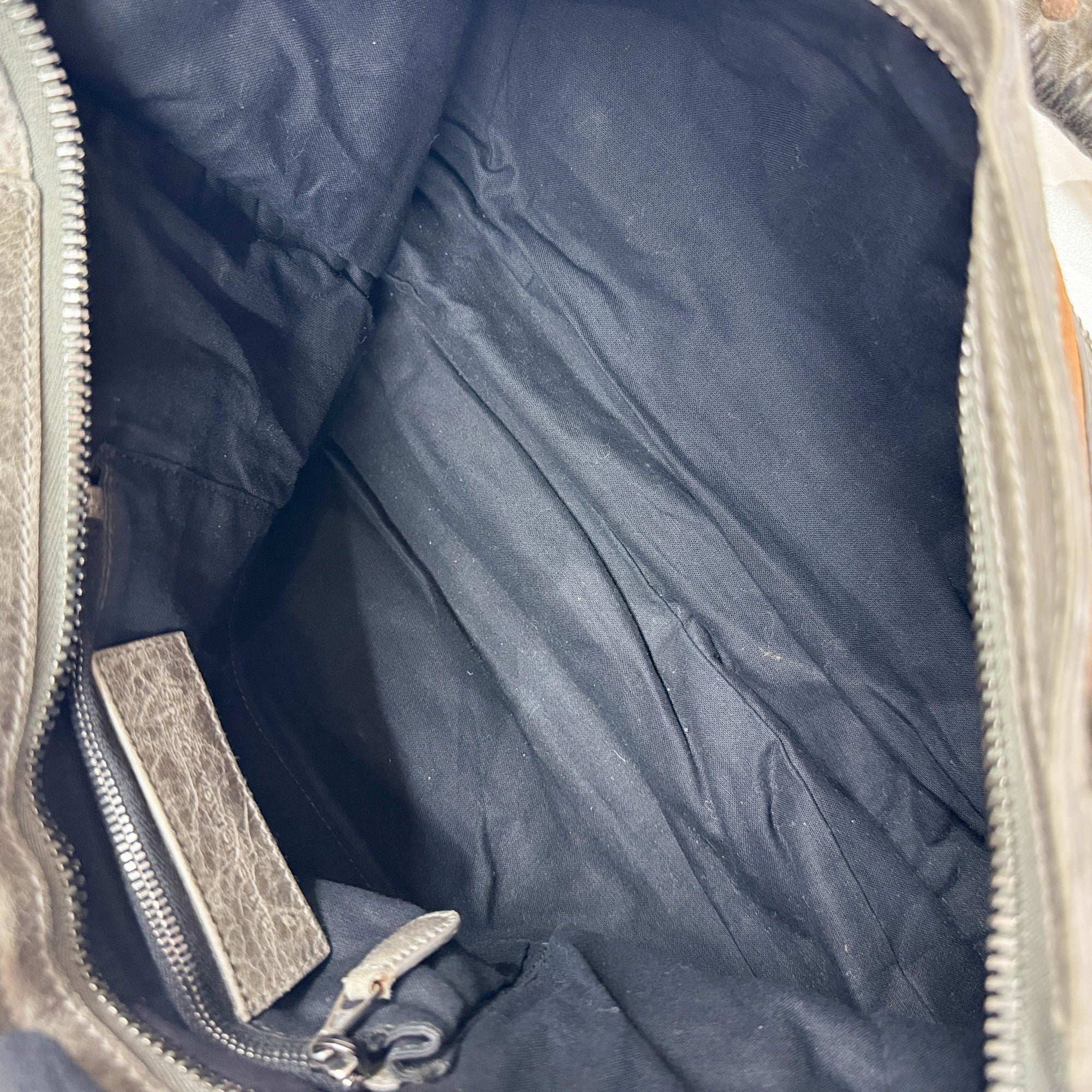 The City Brown Suede and Grey Leather Shoulder Bag