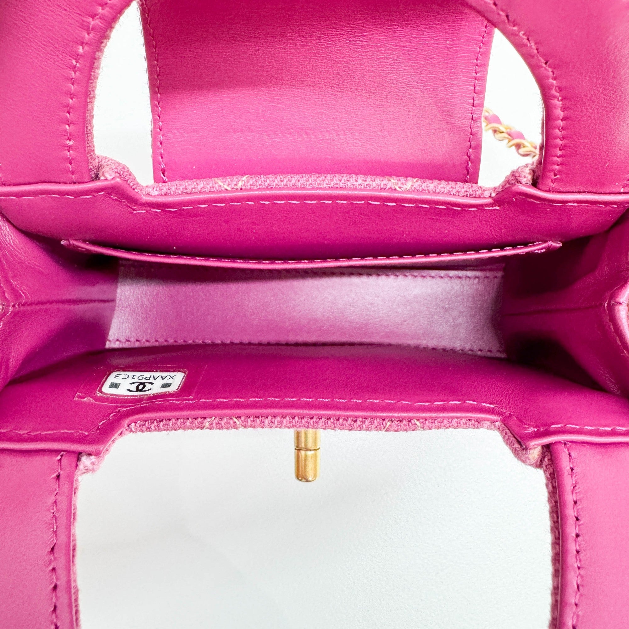 Mini Matelasse Pink Denim Chain Strap Bag