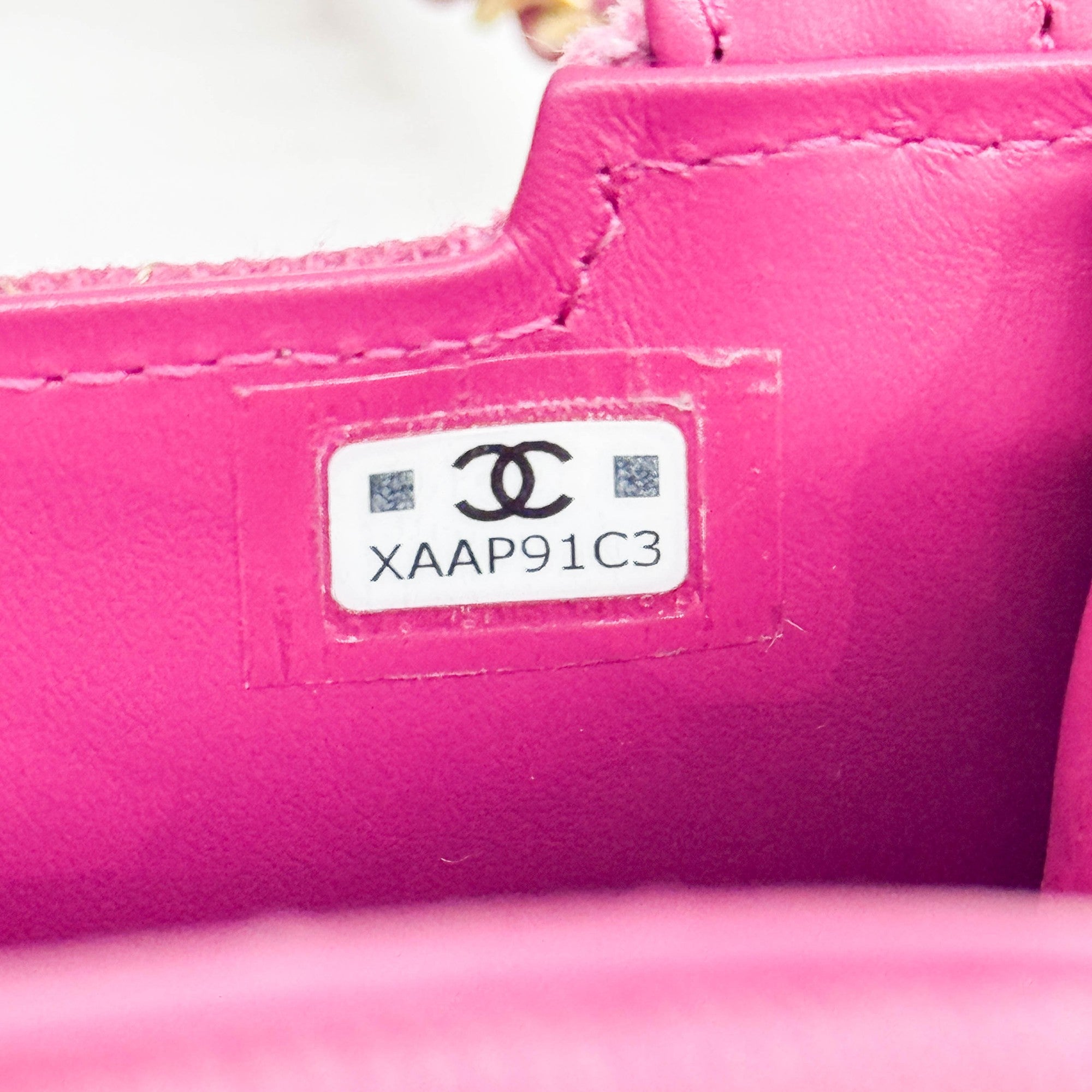 Mini Matelasse Pink Denim Chain Strap Bag