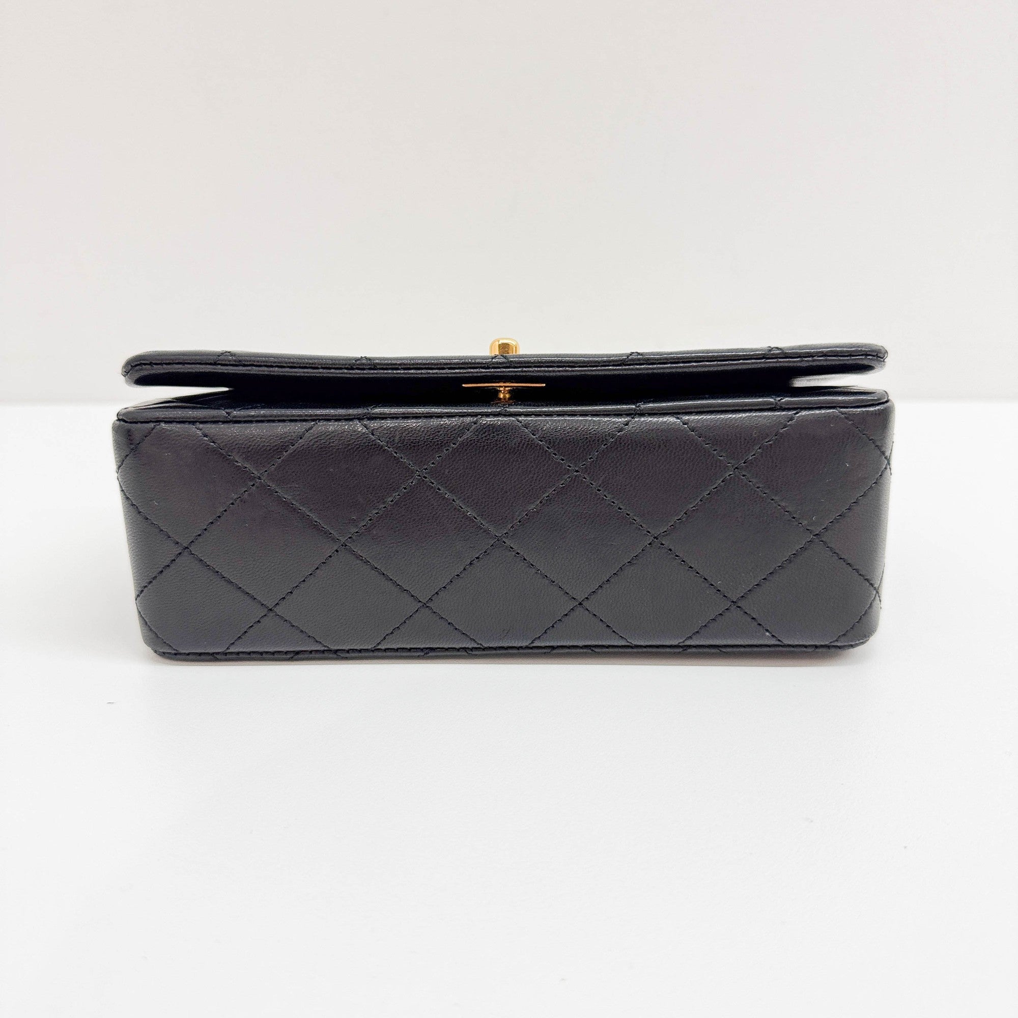 Mini Matelasse Black Lambskin with Gold Chain Bag