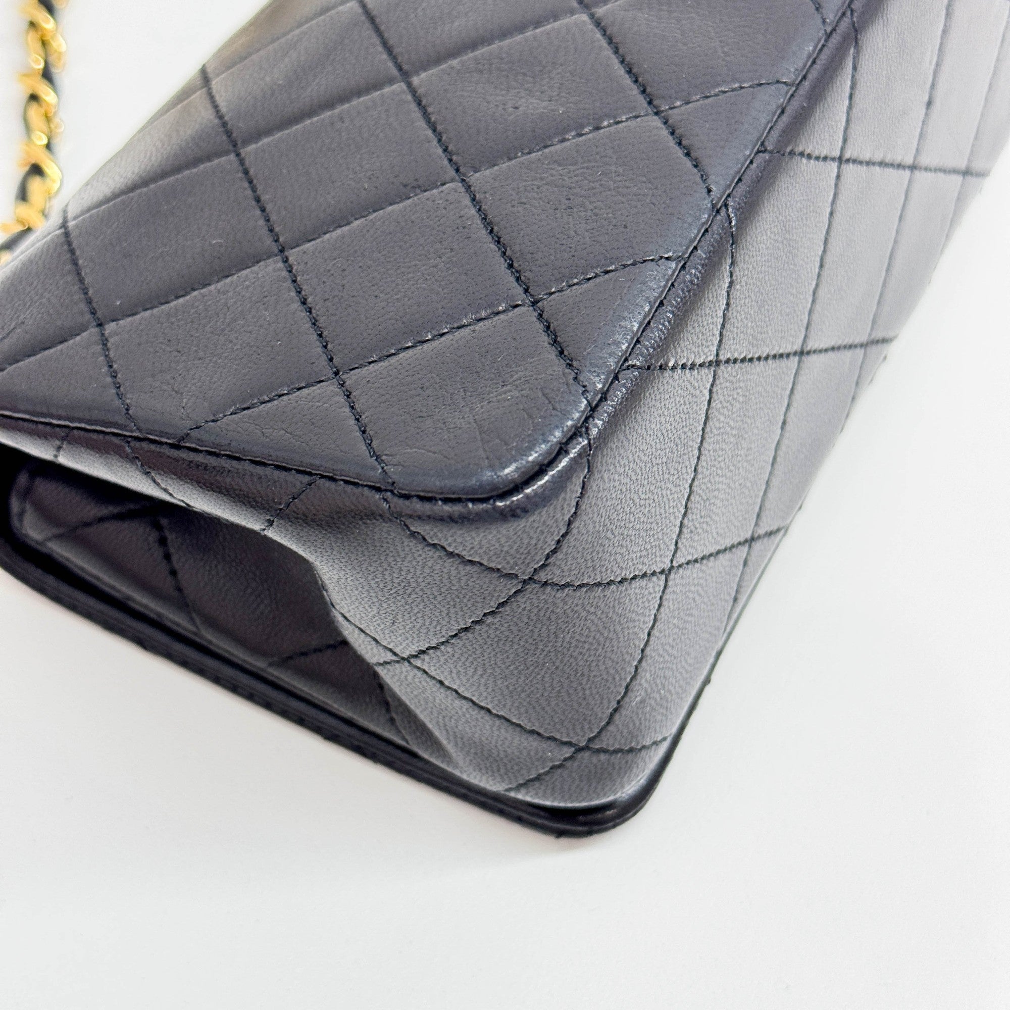 Mini Matelasse Black Lambskin with Gold Chain Bag