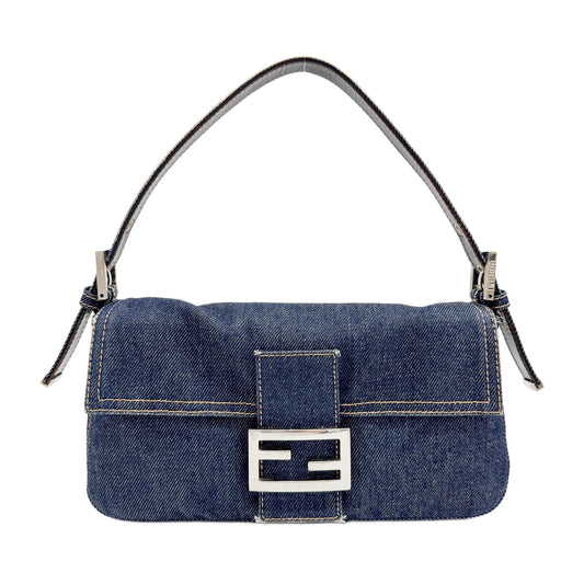 Baguette Blue Denim Shoulder Bag