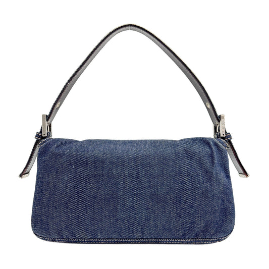 Baguette Blue Denim Shoulder Bag