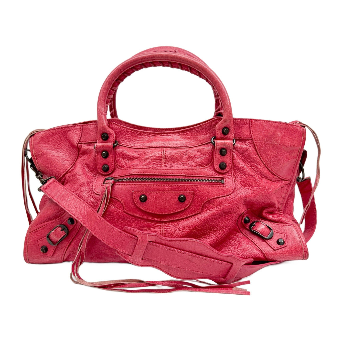 Part Time Red/Pink Leather Two Way Bag