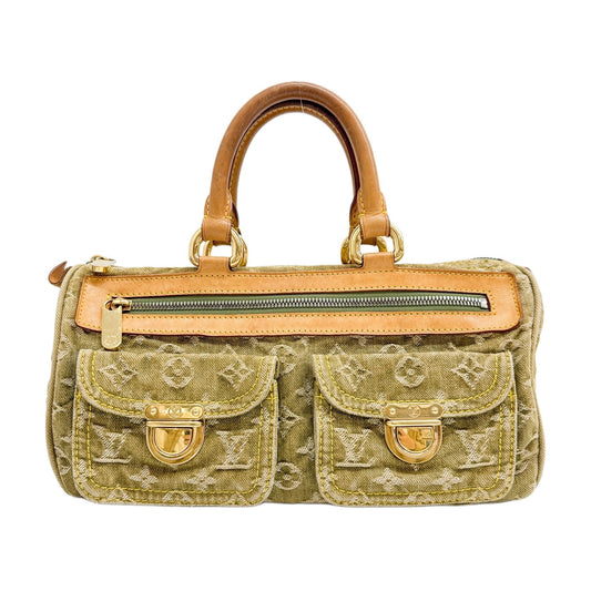 Neo Speedy Green Monogram Denim Shoulder Bag