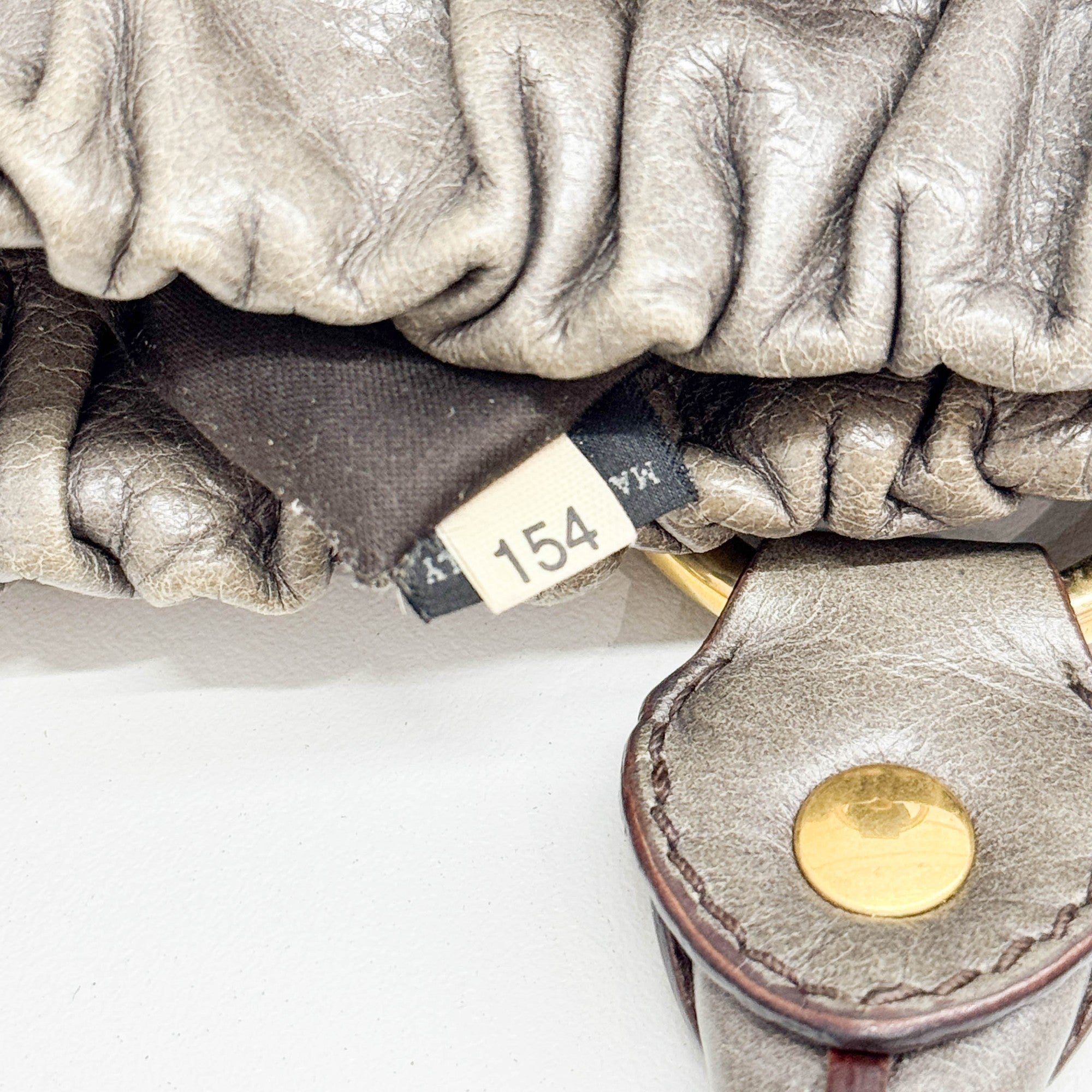 Vitello Elephant Gray Leather Two Way Bag