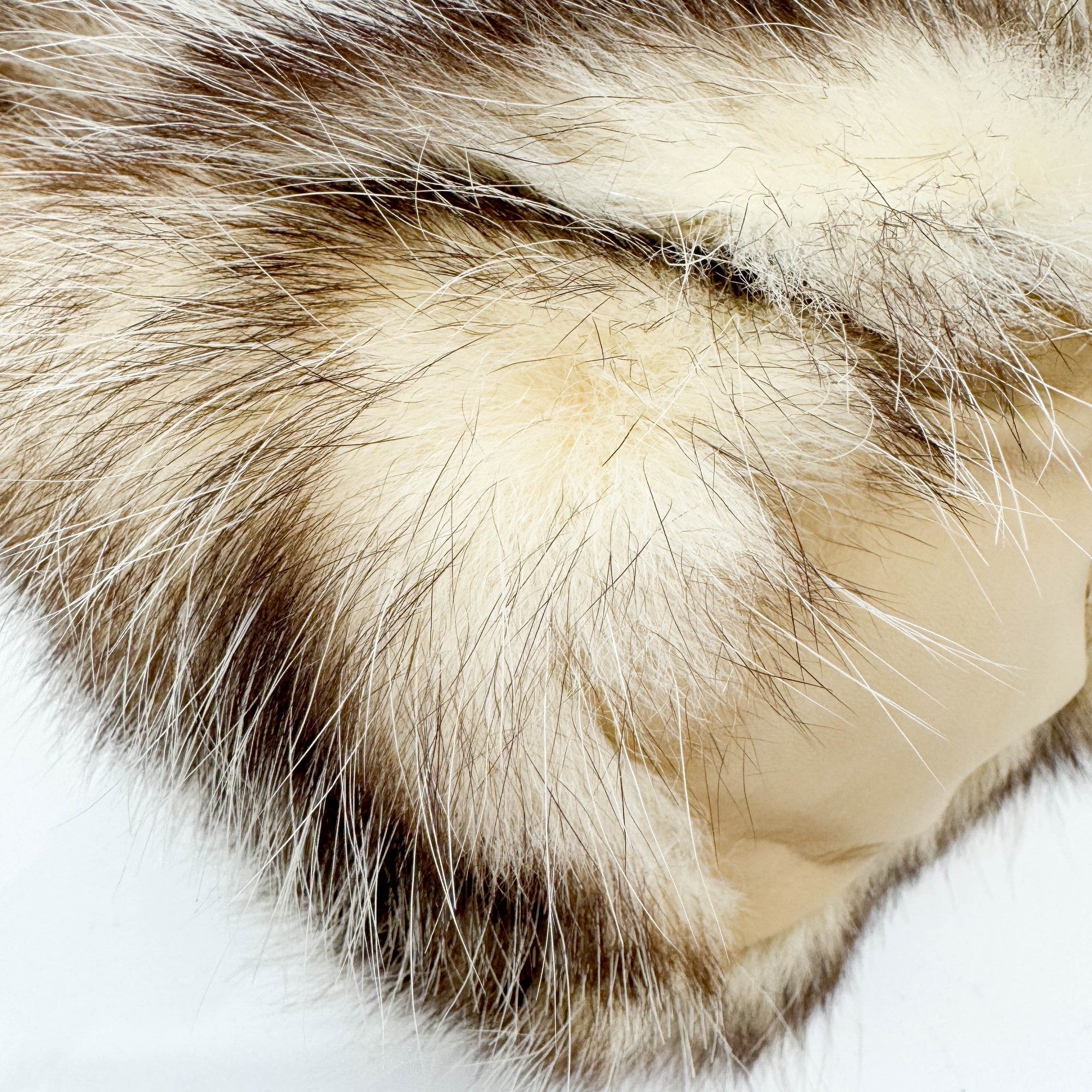 Beige Fur with Leather Strap Shoulder Bag