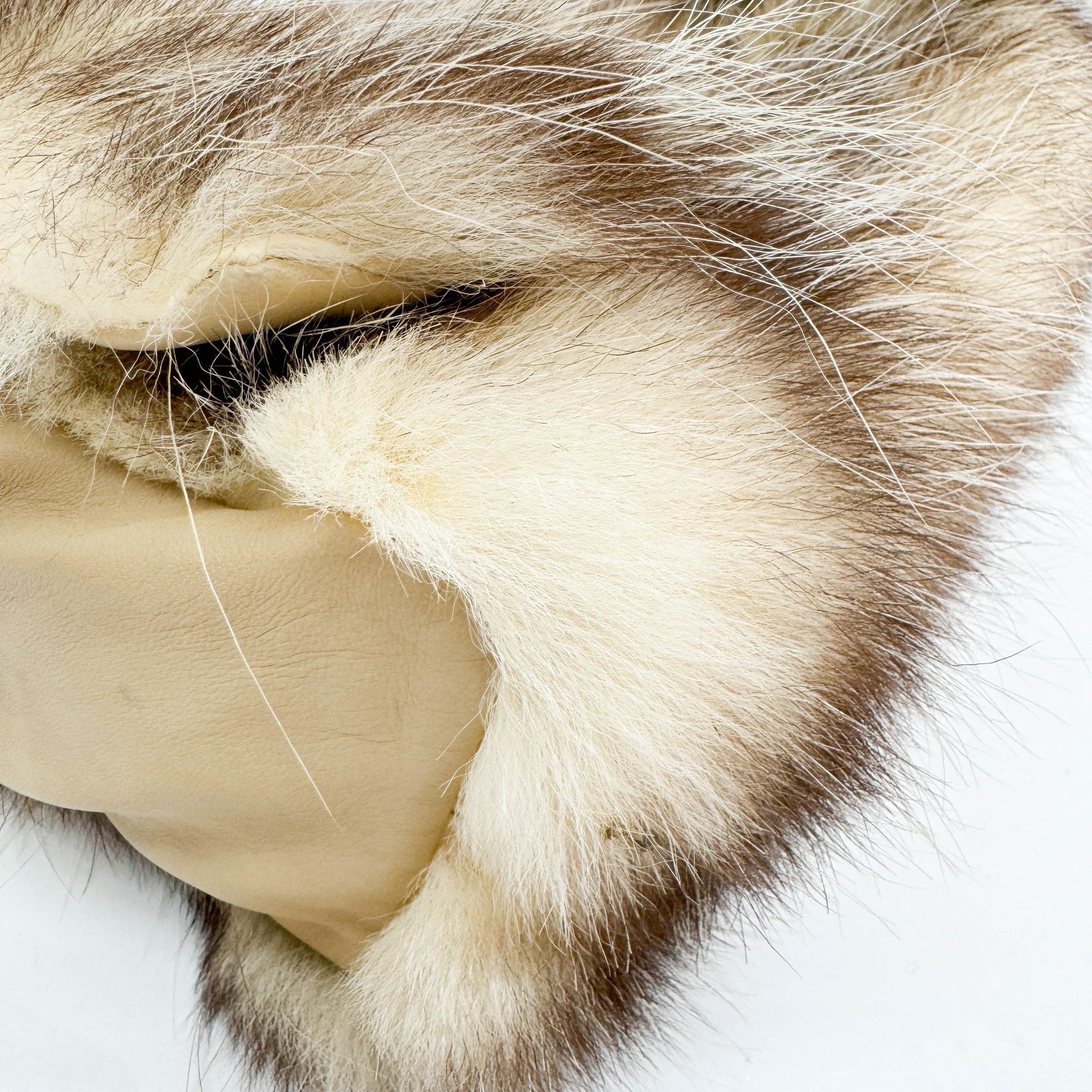 Beige Fur with Leather Strap Shoulder Bag