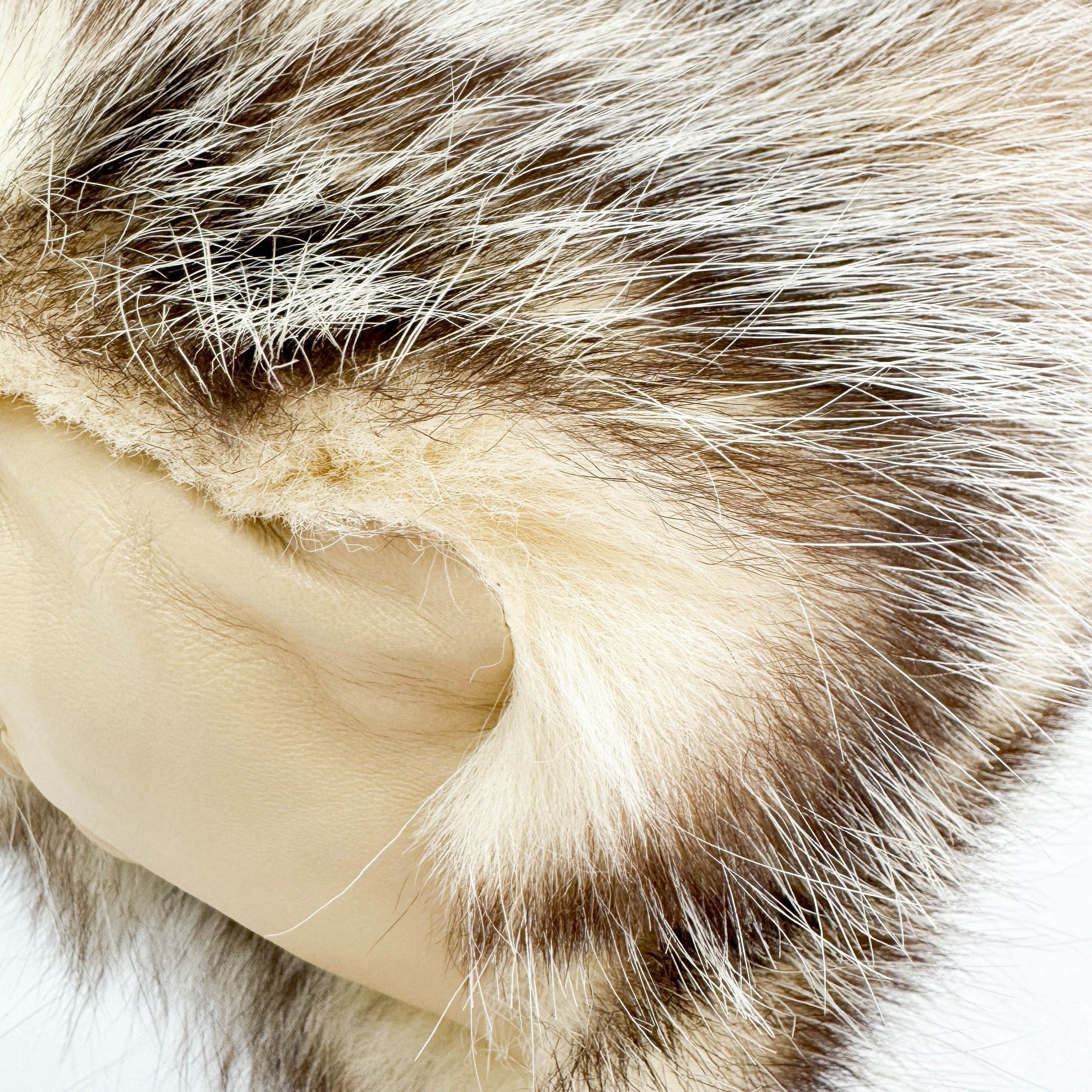 Beige Fur with Leather Strap Shoulder Bag