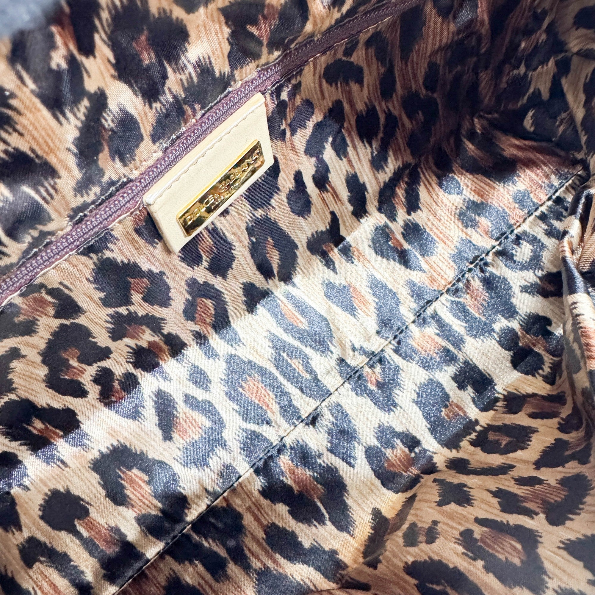 Beige Fur with Leather Strap Shoulder Bag