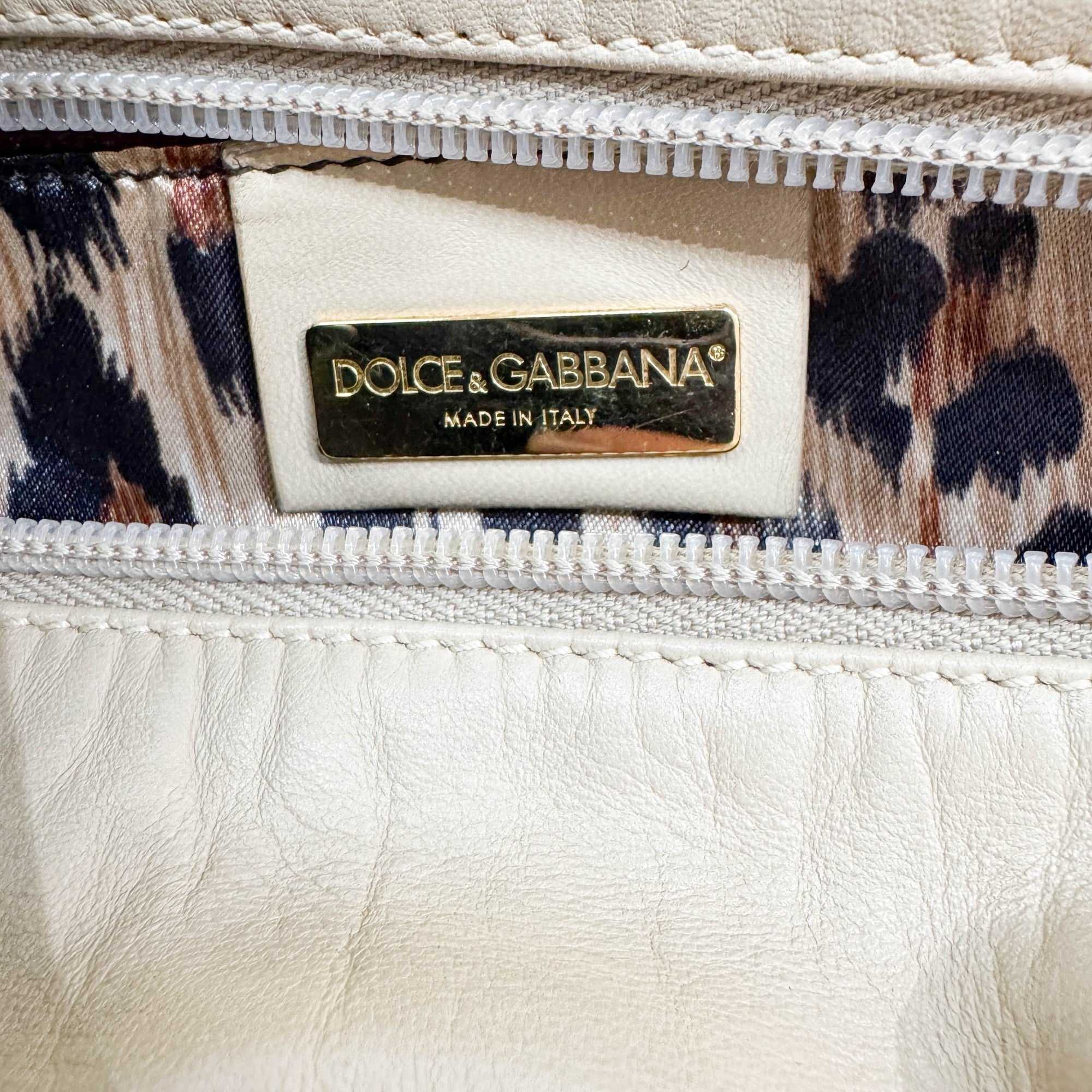 Beige Fur with Leather Strap Shoulder Bag