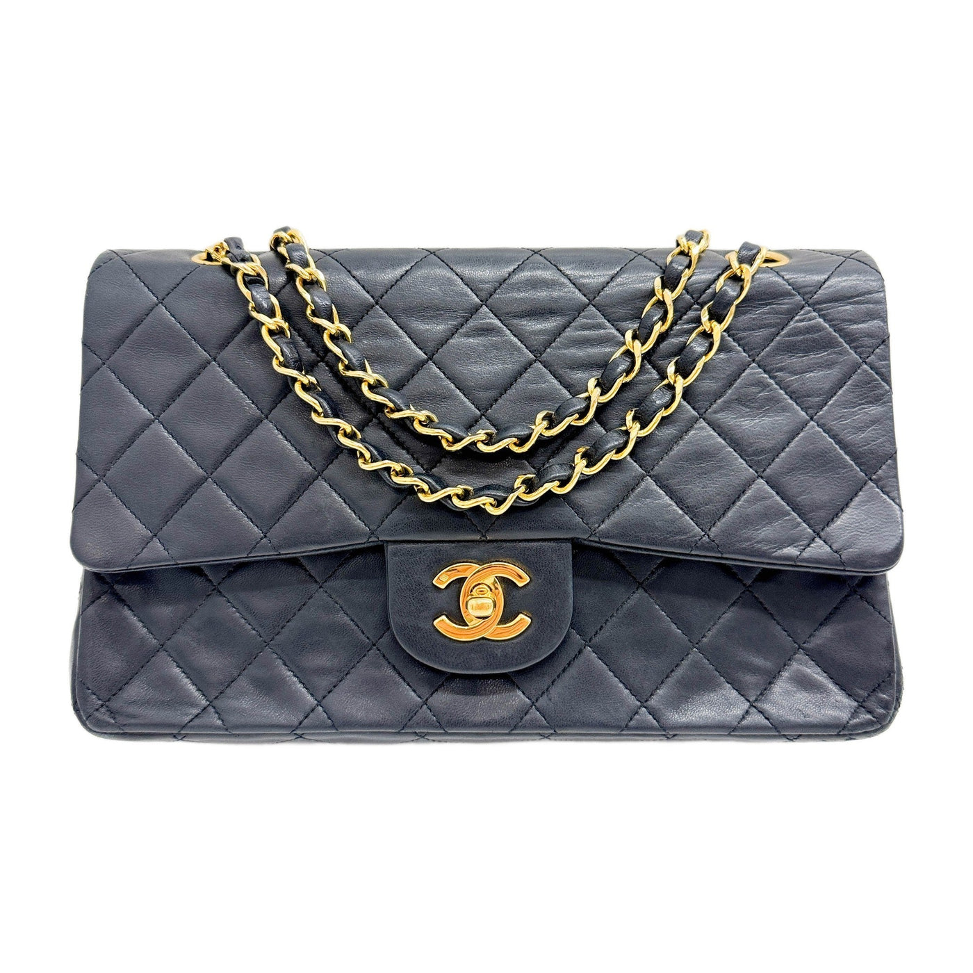 Classic Double Flap 1989-1991 Matelasse Black Leather Shoulder Bag