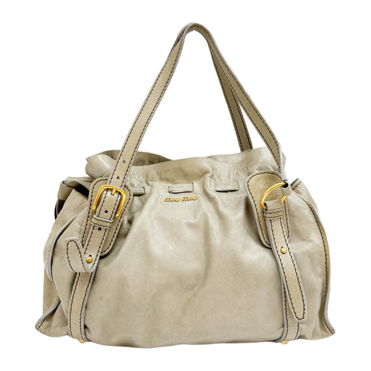 Vitello Lux Bow Bag Sage Green Leather Shoulder Bag