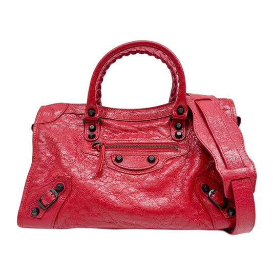 Mini City Red Leather Two Way Bag