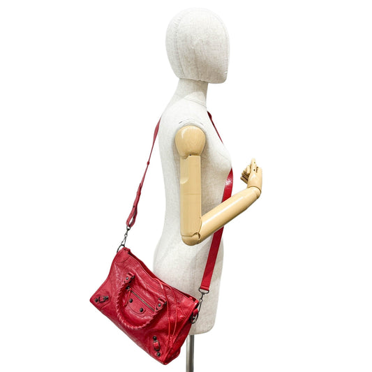 Mini City Red Leather Two Way Bag
